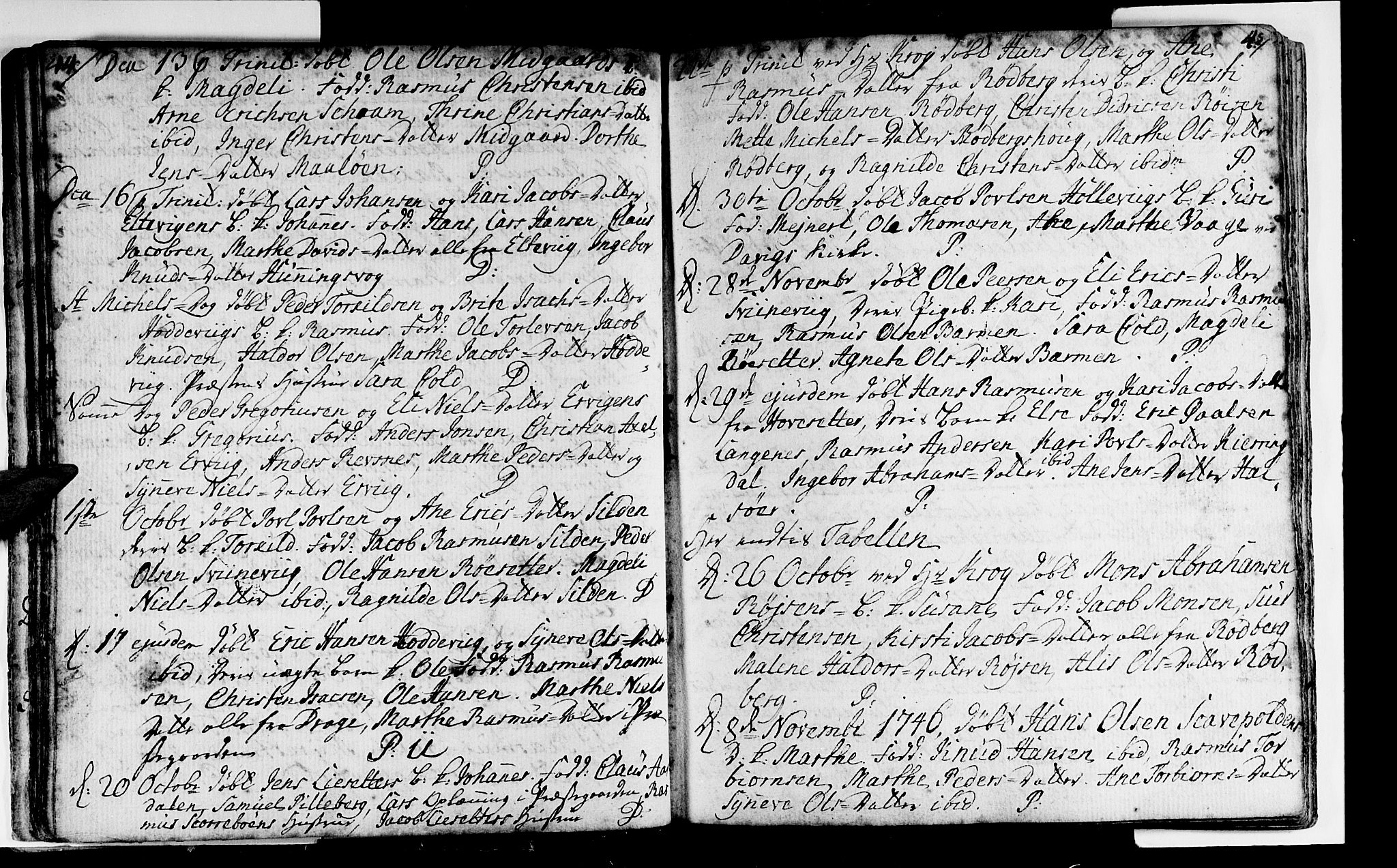 Selje sokneprestembete, SAB/A-99938/H/Ha/Haa/Haaa: Parish register (official) no. A 4, 1743-1759, p. 44-45