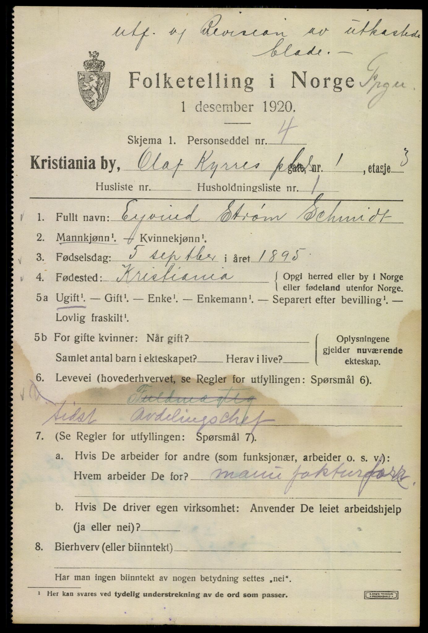 SAO, 1920 census for Kristiania, 1920, p. 432861