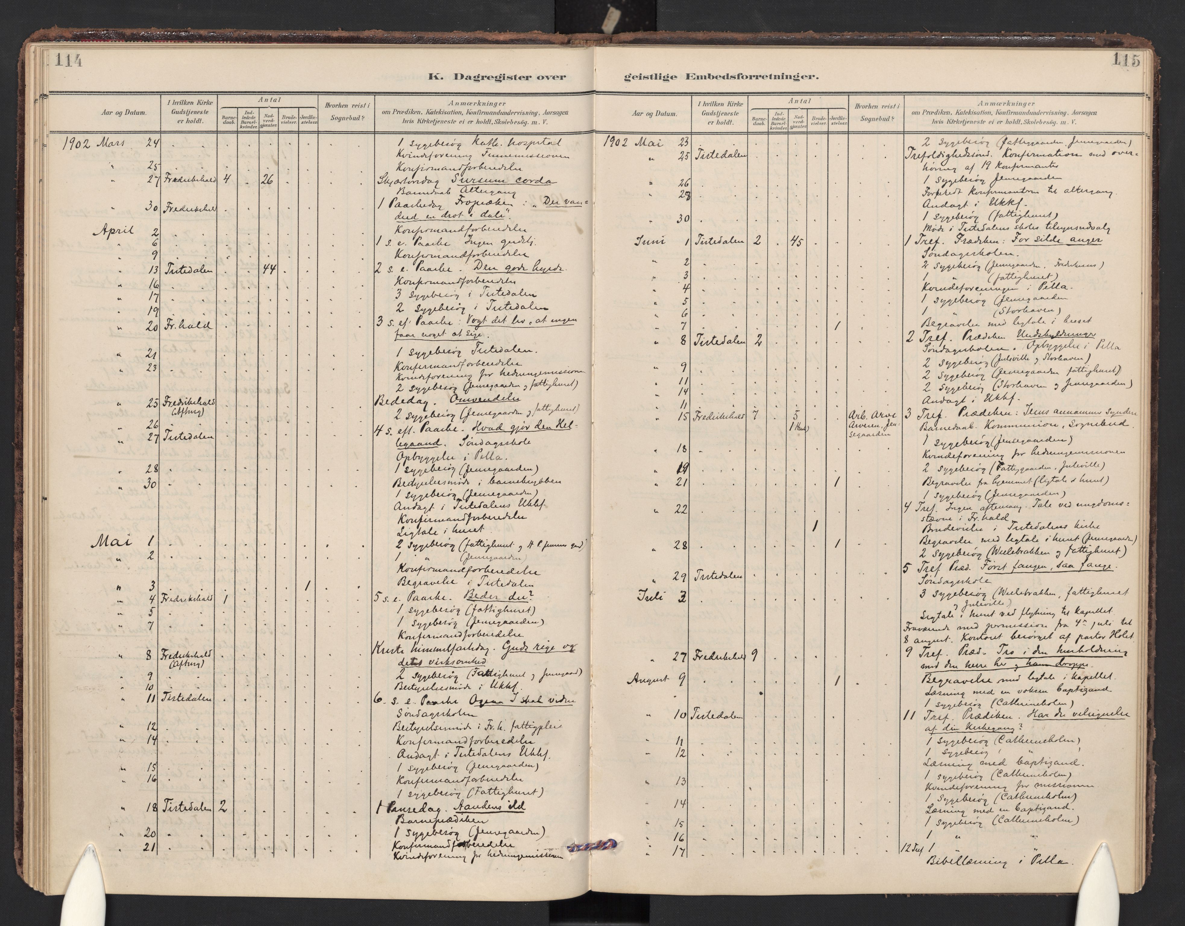 Halden prestekontor Kirkebøker, AV/SAO-A-10909/F/Fc/L0001: Parish register (official) no. III 1, 1902-1908, p. 114-115