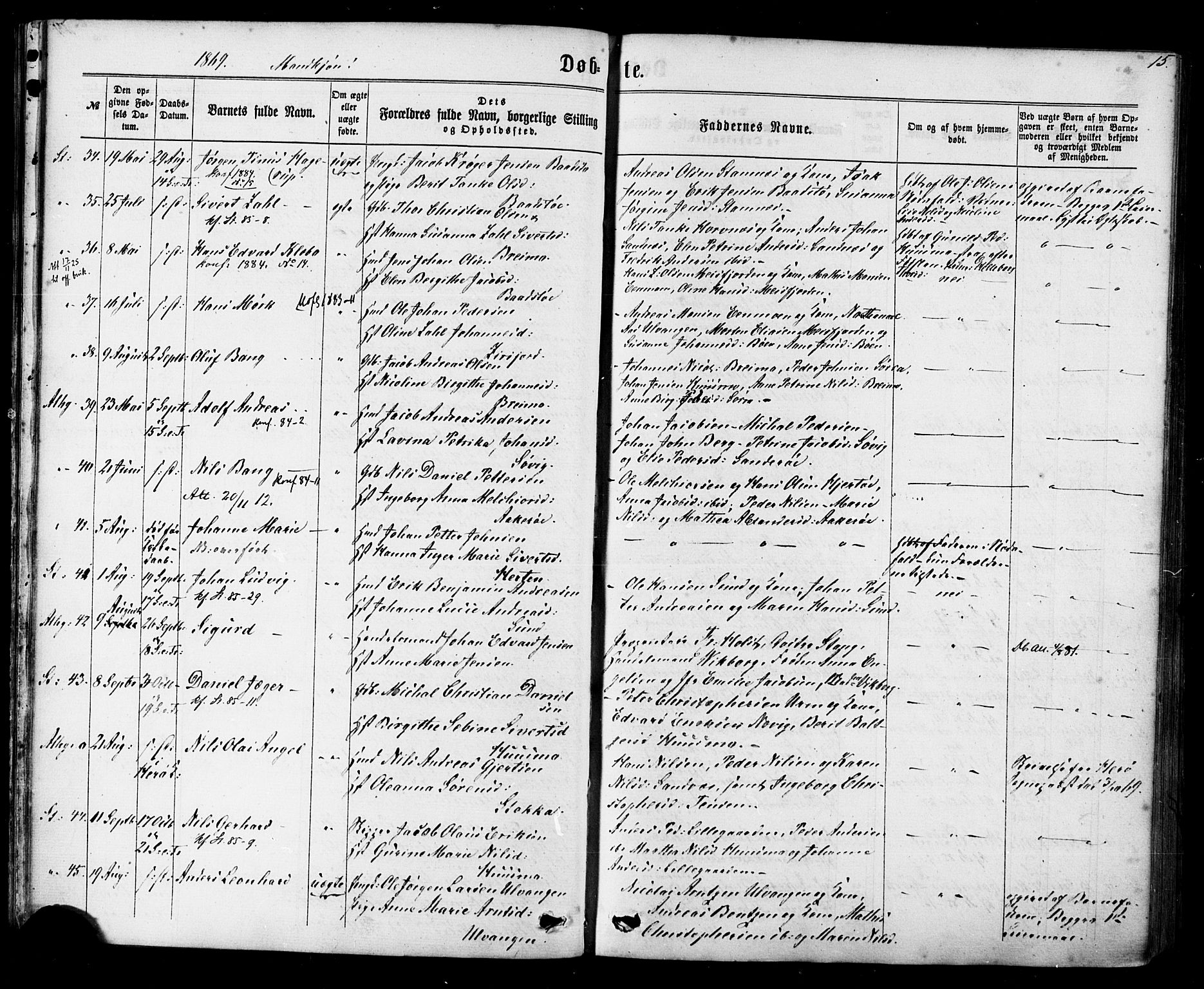 Ministerialprotokoller, klokkerbøker og fødselsregistre - Nordland, AV/SAT-A-1459/830/L0449: Parish register (official) no. 830A13, 1866-1886, p. 15