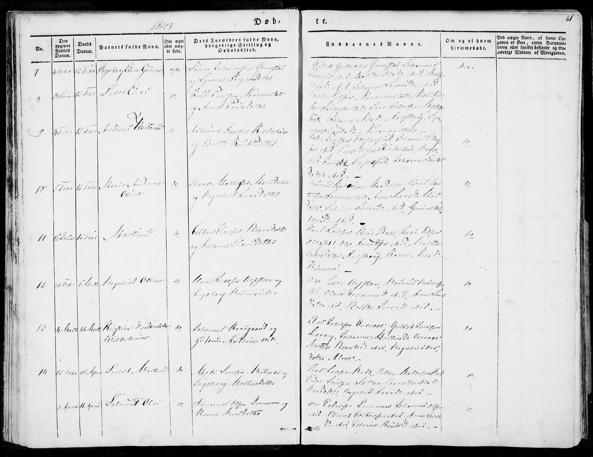 Ministerialprotokoller, klokkerbøker og fødselsregistre - Møre og Romsdal, AV/SAT-A-1454/509/L0104: Parish register (official) no. 509A02, 1833-1847, p. 61