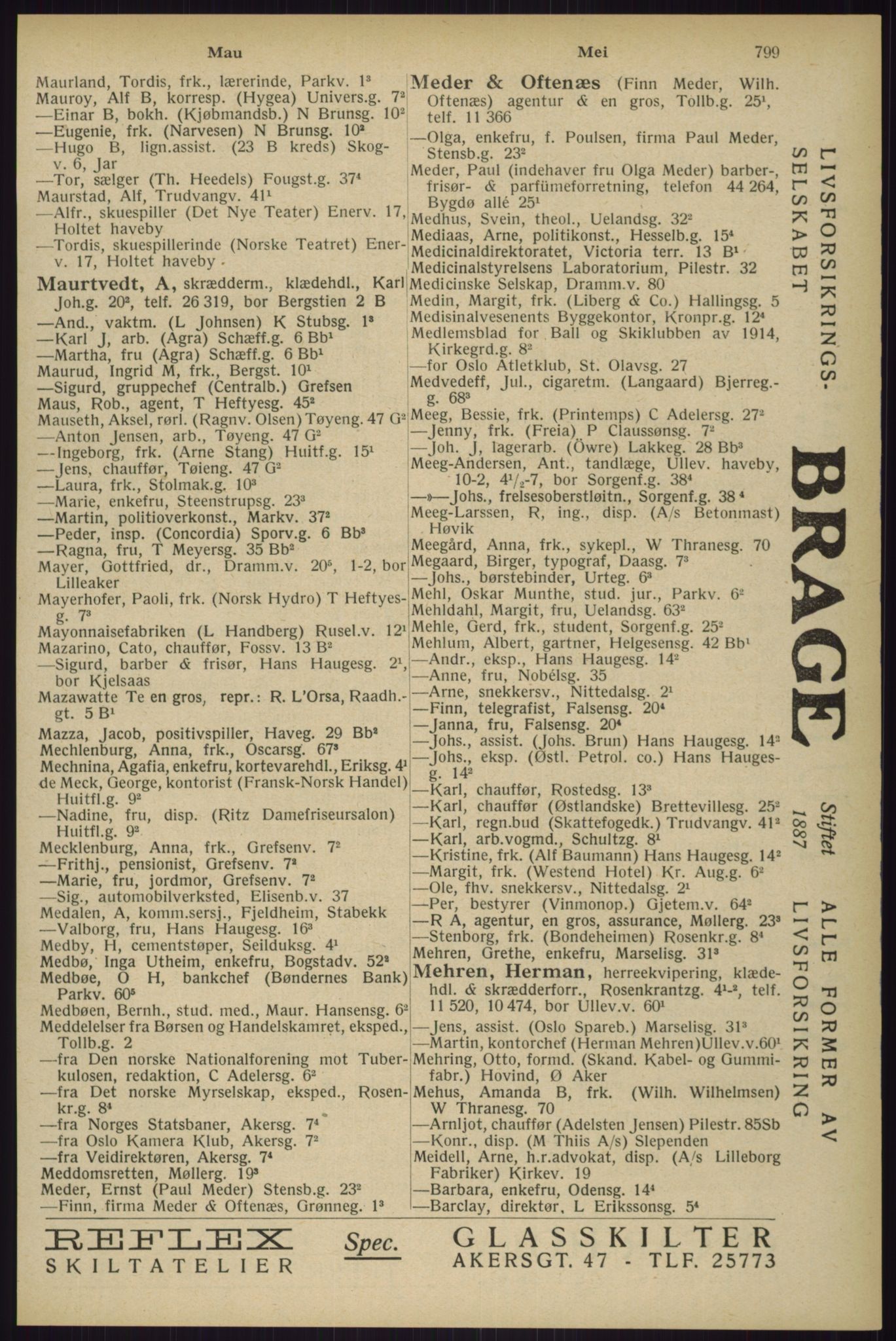 Kristiania/Oslo adressebok, PUBL/-, 1929, p. 799