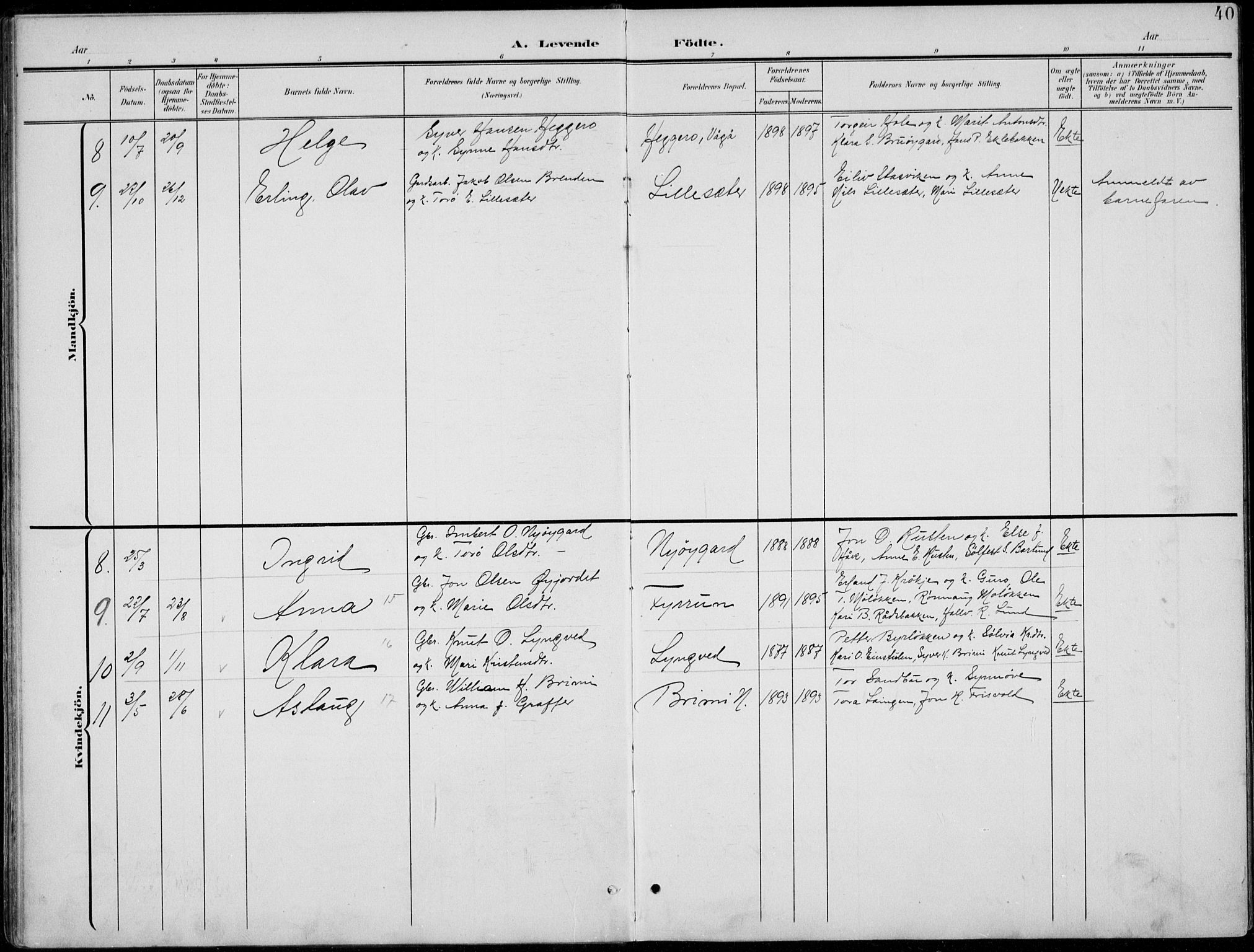 Lom prestekontor, AV/SAH-PREST-070/L/L0006: Parish register (copy) no. 6, 1901-1939, p. 40