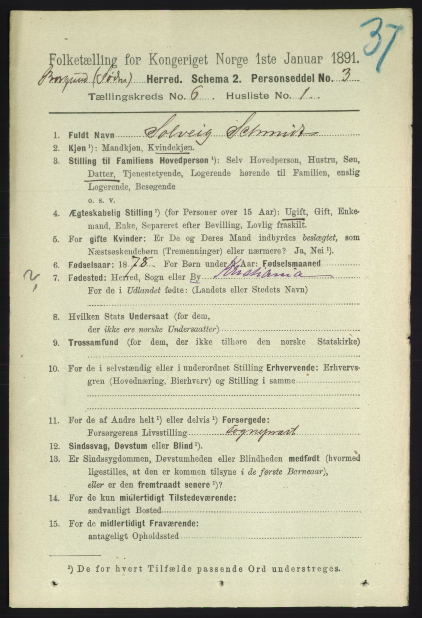 RA, 1891 census for 1531 Borgund, 1891, p. 1572