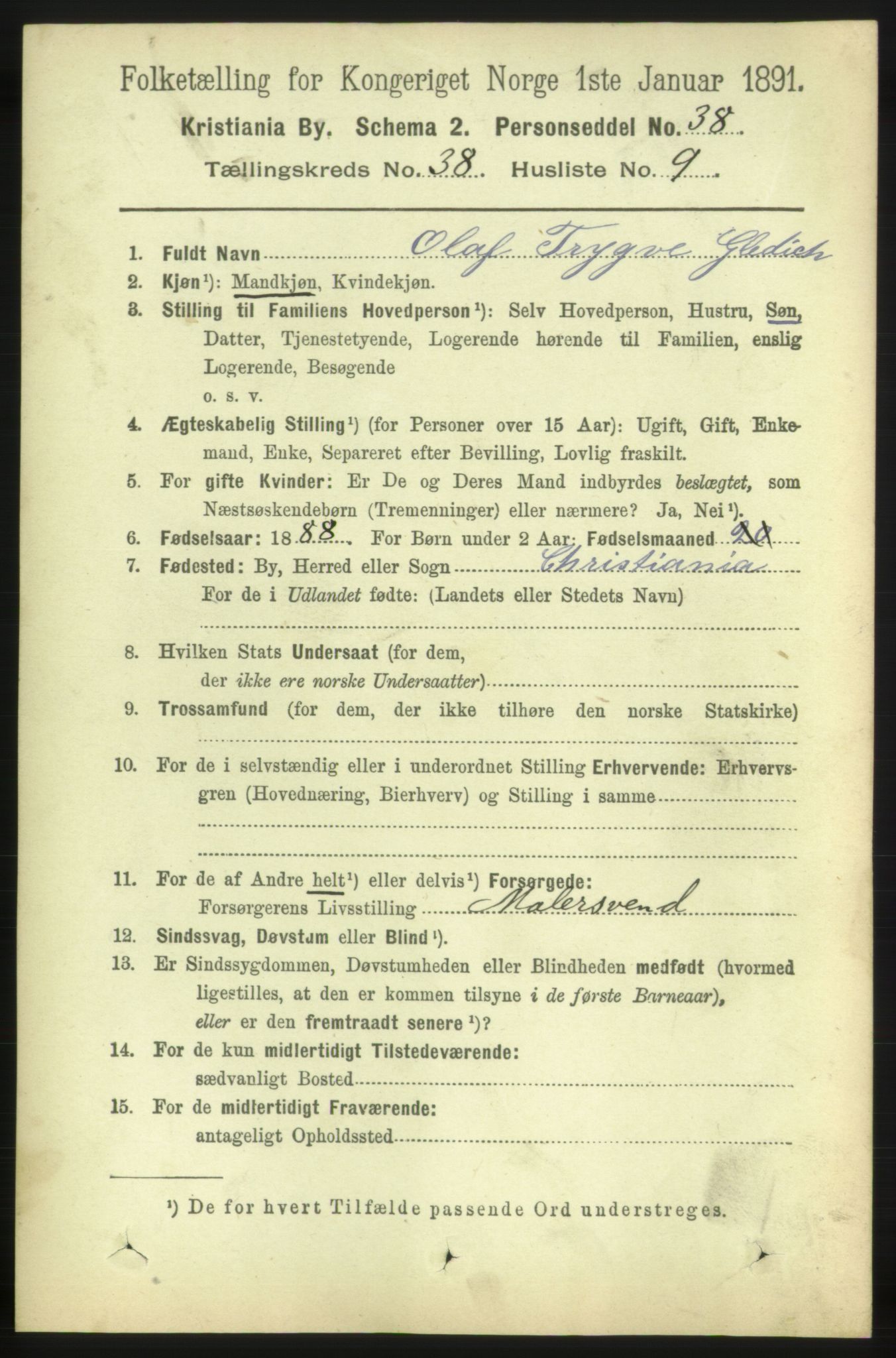 RA, 1891 census for 0301 Kristiania, 1891, p. 21539
