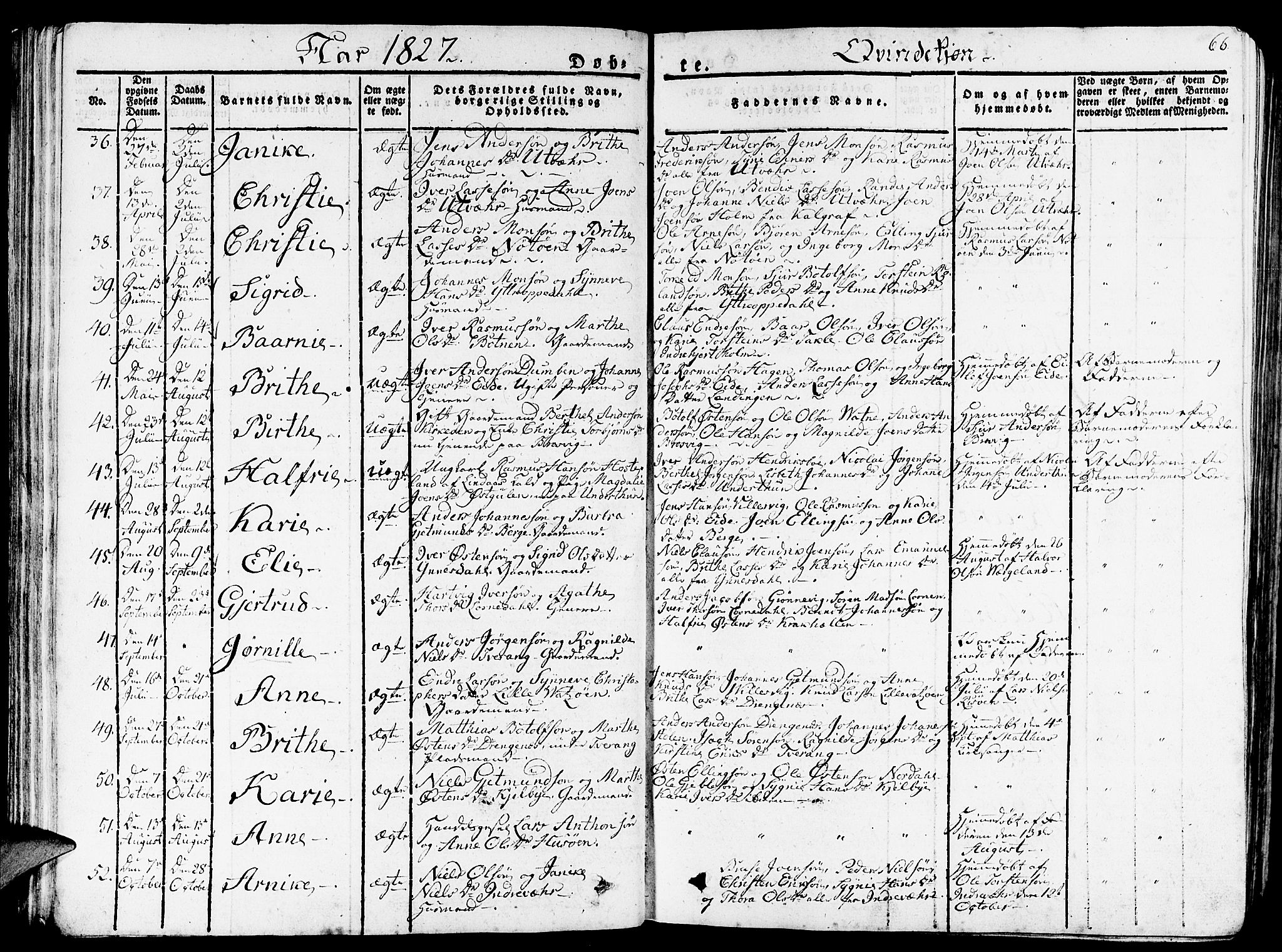 Gulen sokneprestembete, SAB/A-80201/H/Haa/Haaa/L0019: Parish register (official) no. A 19, 1826-1836, p. 66