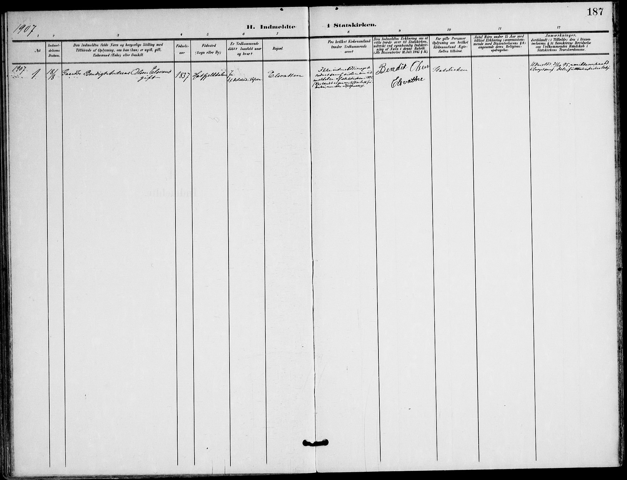 Ministerialprotokoller, klokkerbøker og fødselsregistre - Nordland, AV/SAT-A-1459/823/L0326: Parish register (official) no. 823A03, 1899-1919, p. 187