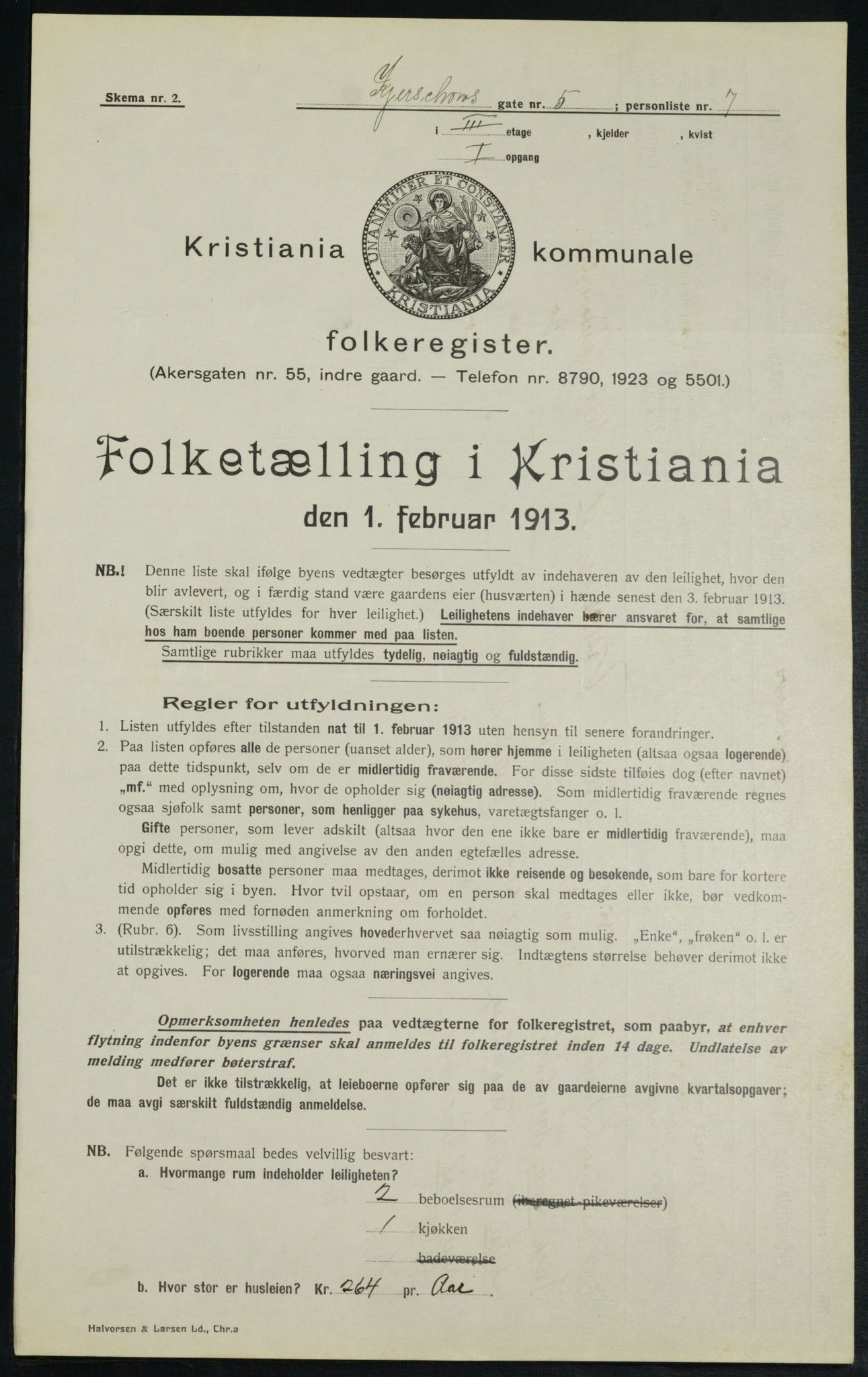 OBA, Municipal Census 1913 for Kristiania, 1913, p. 49224