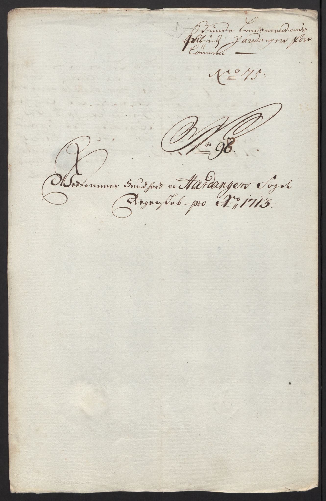 Rentekammeret inntil 1814, Reviderte regnskaper, Fogderegnskap, RA/EA-4092/R48/L2989: Fogderegnskap Sunnhordland og Hardanger, 1713, p. 460