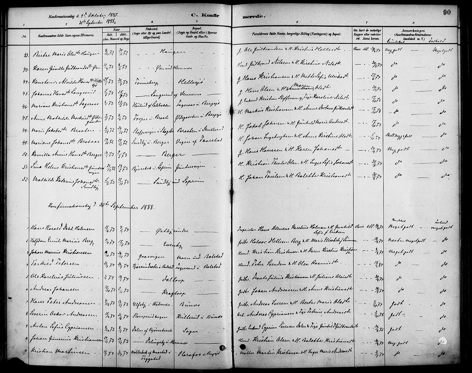 Høland prestekontor Kirkebøker, SAO/A-10346a/F/Fb/L0001: Parish register (official) no. II 1, 1880-1897, p. 90