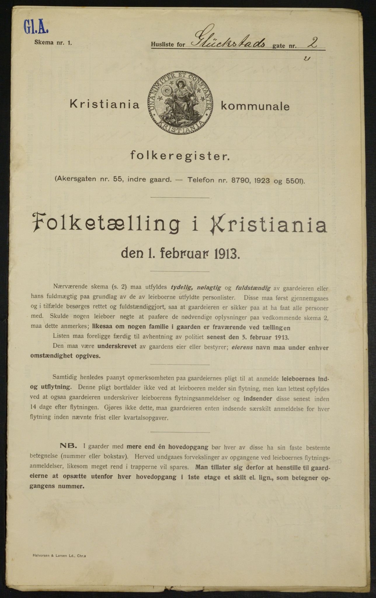 OBA, Municipal Census 1913 for Kristiania, 1913, p. 29458