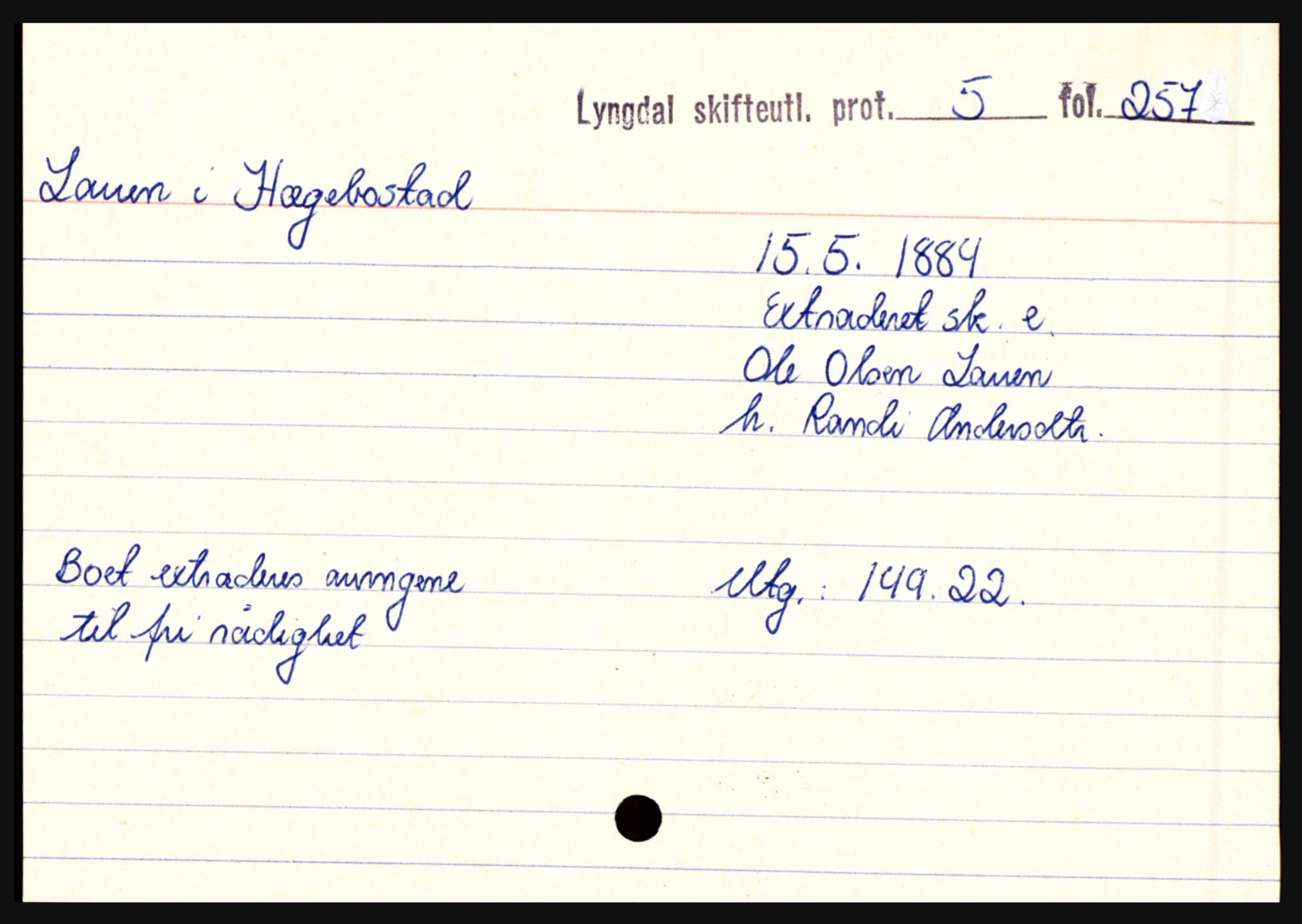Lyngdal sorenskriveri, SAK/1221-0004/H, p. 6819
