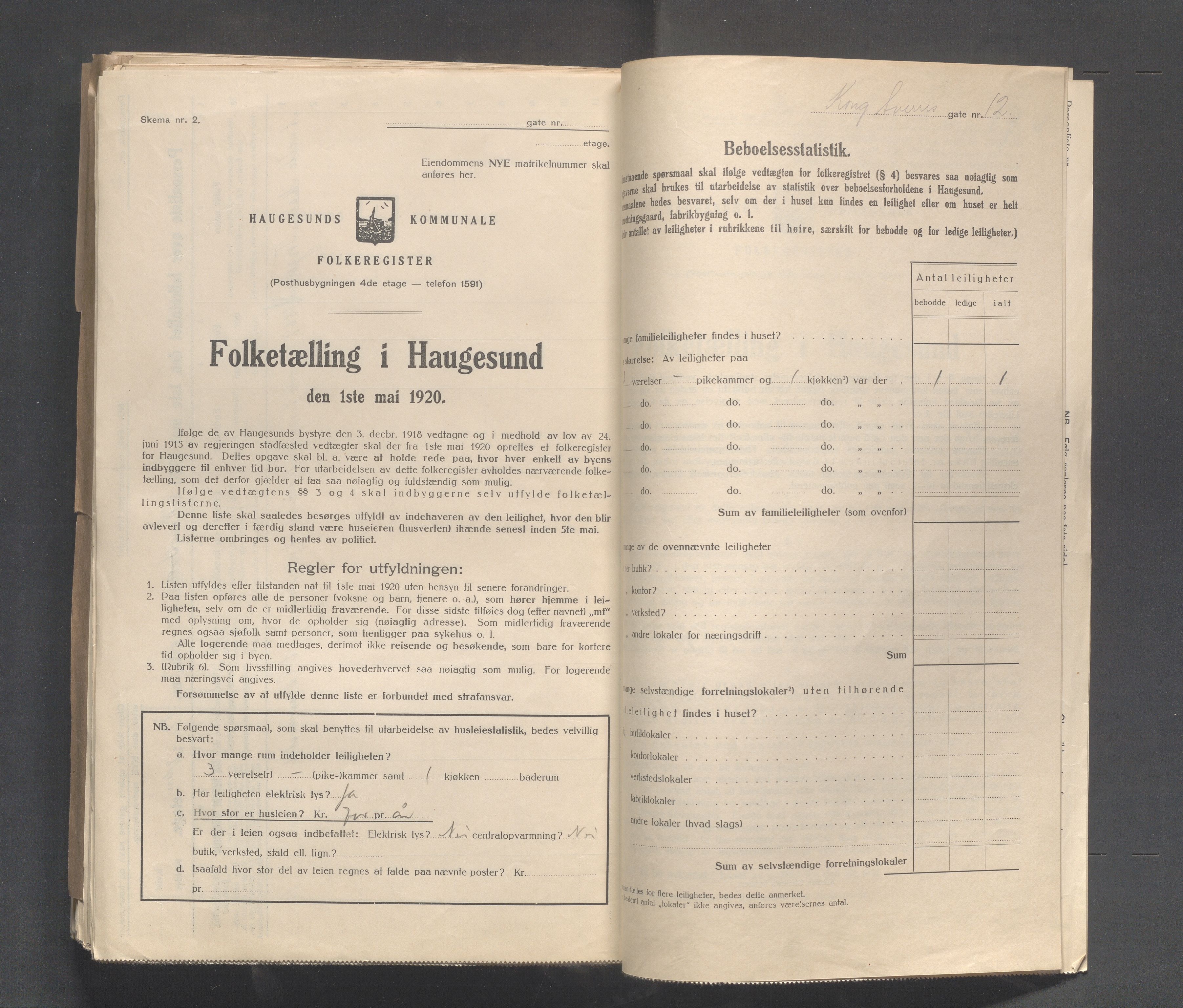 IKAR, Local census 1.5.1920 for Haugesund, 1920, p. 2838