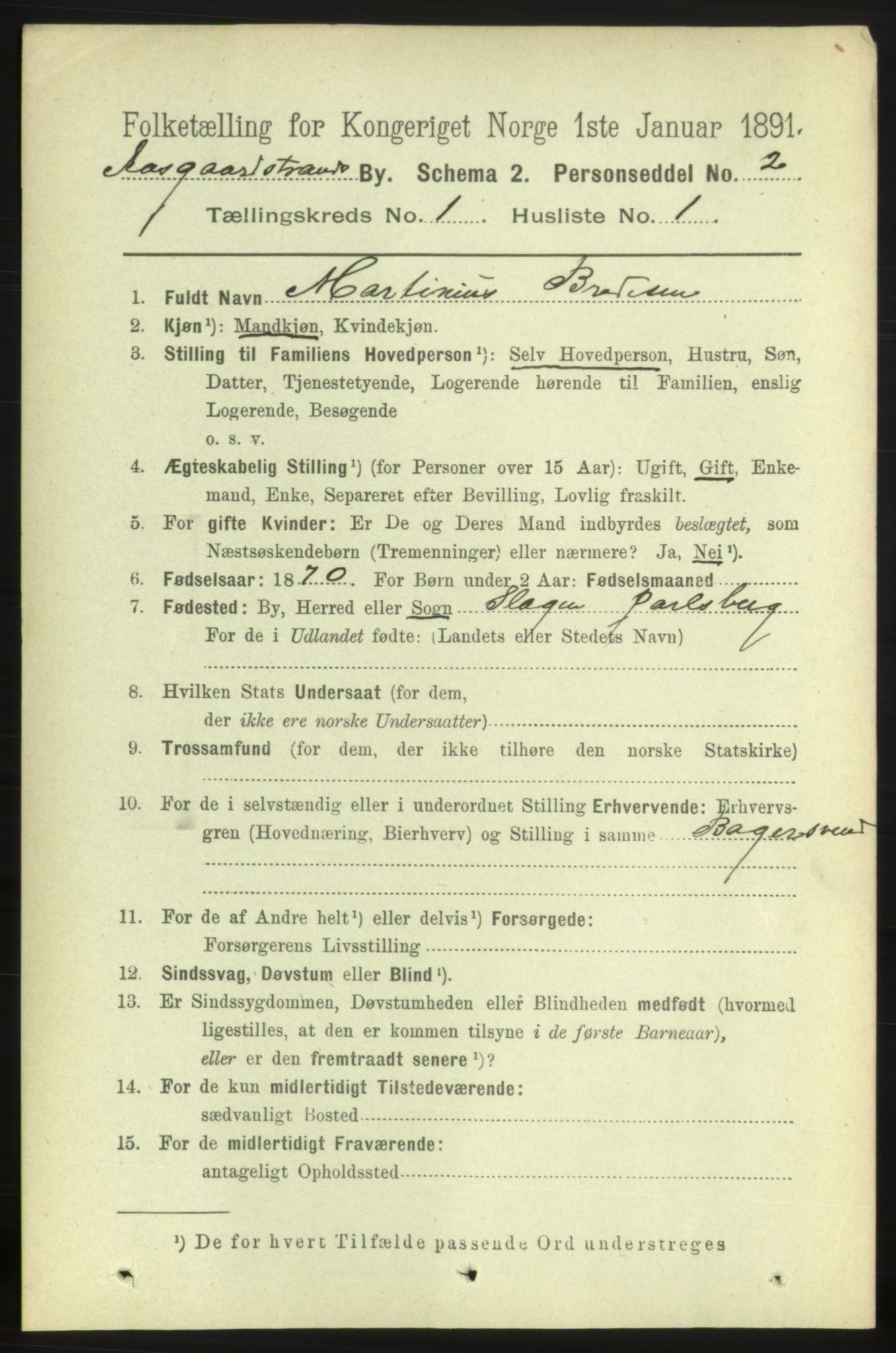 RA, 1891 census for 0704 Åsgårdstrand, 1891, p. 207