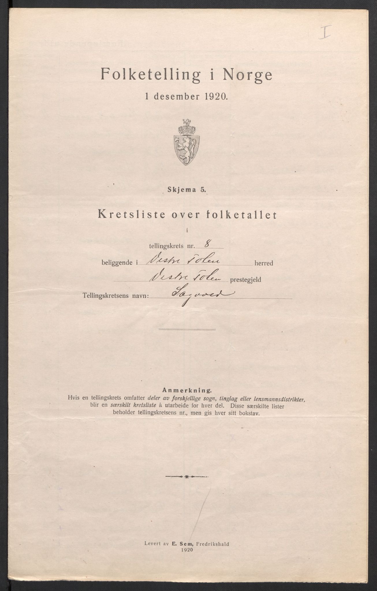 SAH, 1920 census for Vestre Toten, 1920, p. 32