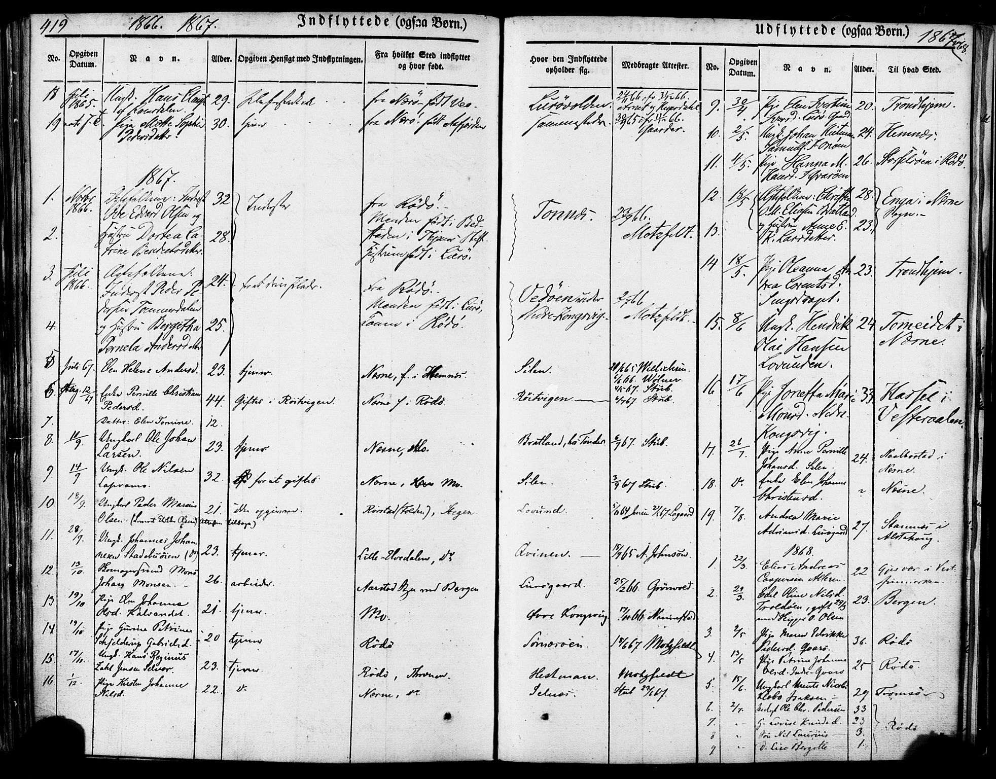 Ministerialprotokoller, klokkerbøker og fødselsregistre - Nordland, SAT/A-1459/839/L0567: Parish register (official) no. 839A04, 1863-1879, p. 419