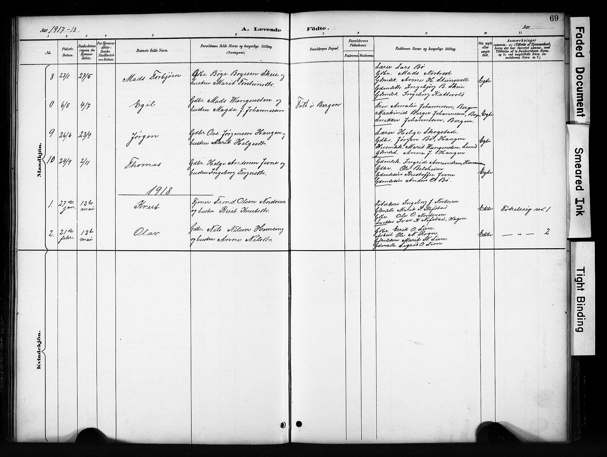 Vang prestekontor, Valdres, SAH/PREST-140/H/Hb/L0006: Parish register (copy) no. 6, 1893-1918, p. 69