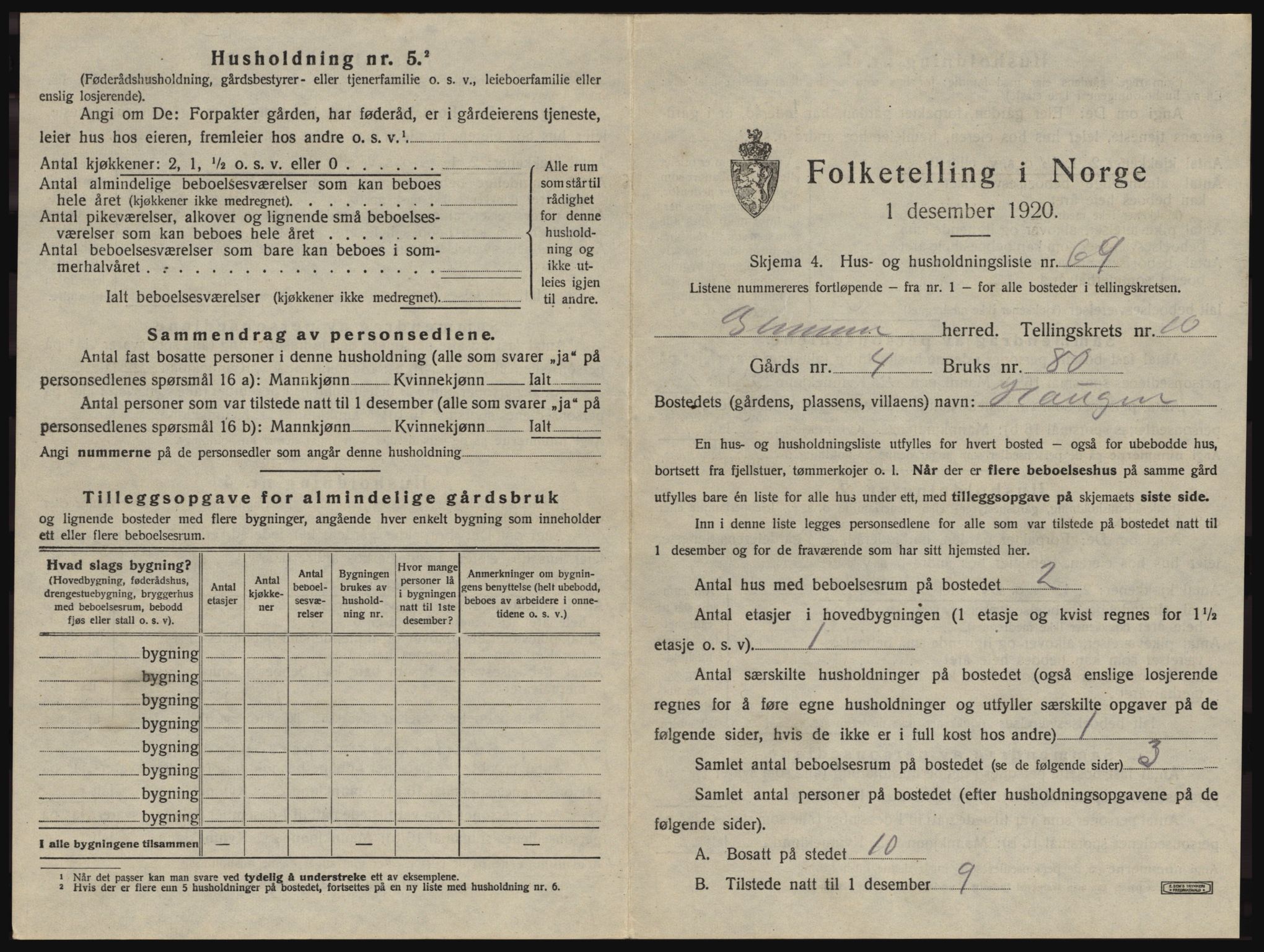 SAO, 1920 census for Glemmen, 1920, p. 2061