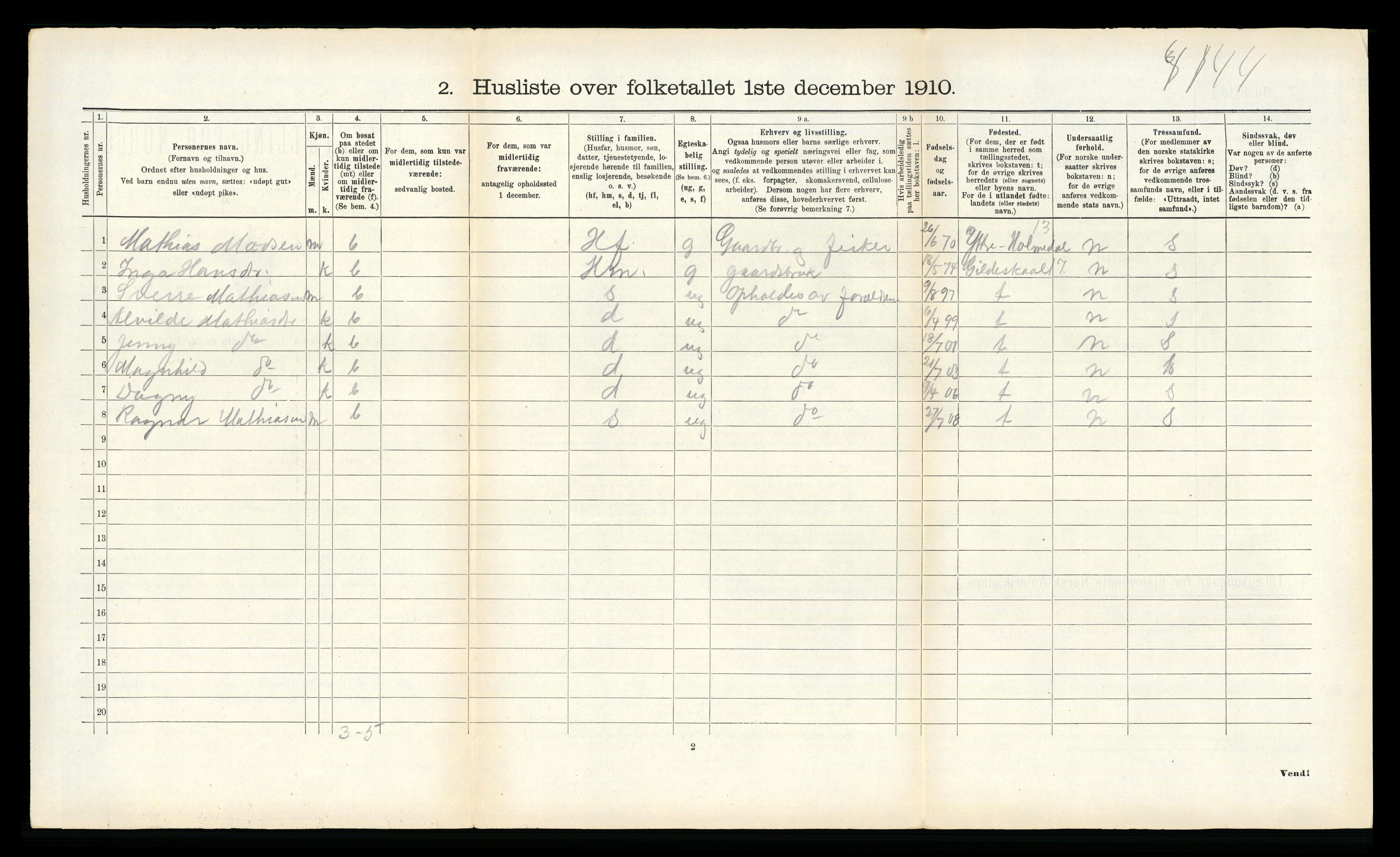 RA, 1910 census for Borge, 1910, p. 174