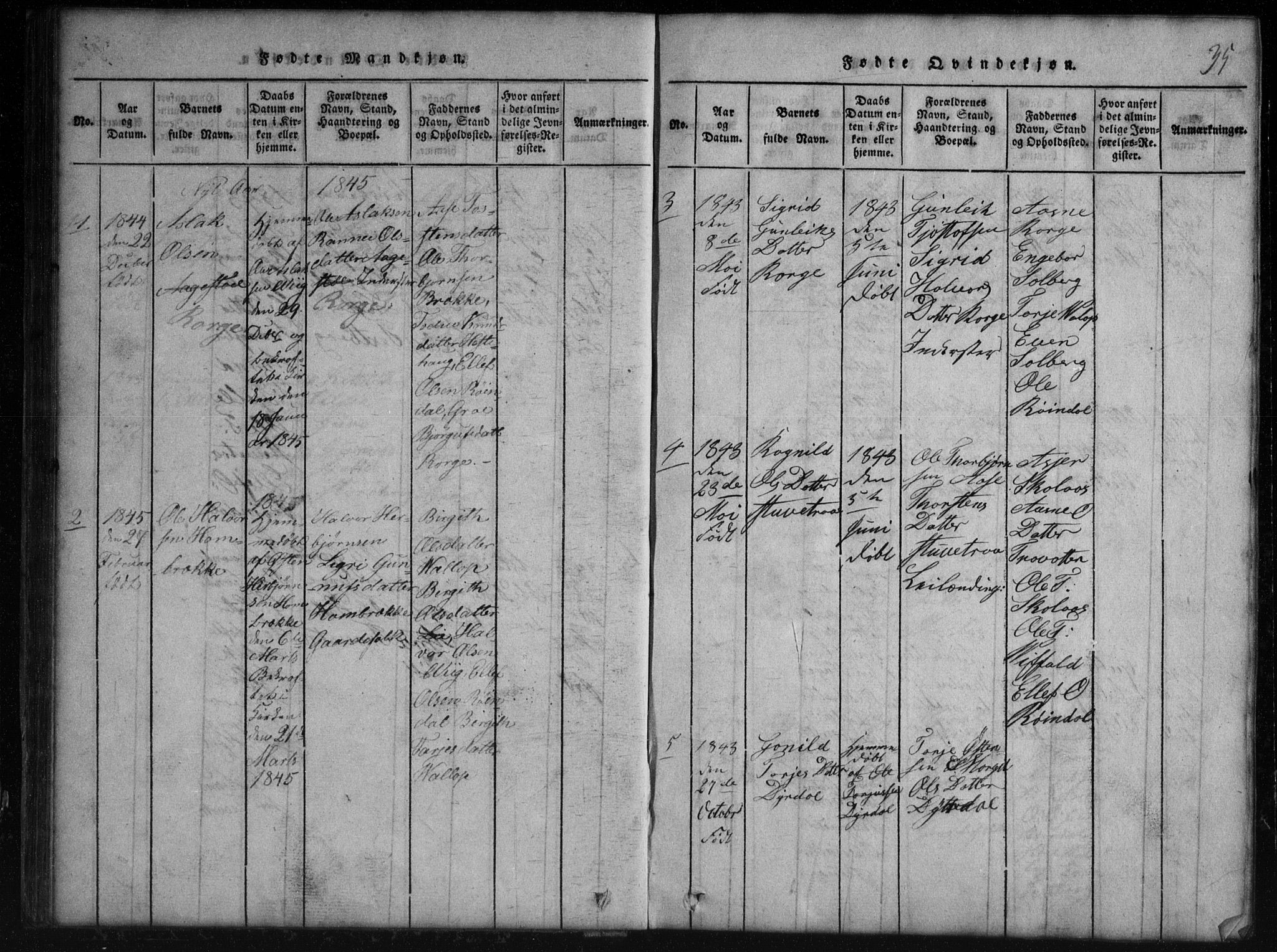Rauland kirkebøker, SAKO/A-292/G/Gb/L0001: Parish register (copy) no. II 1, 1815-1886, p. 35