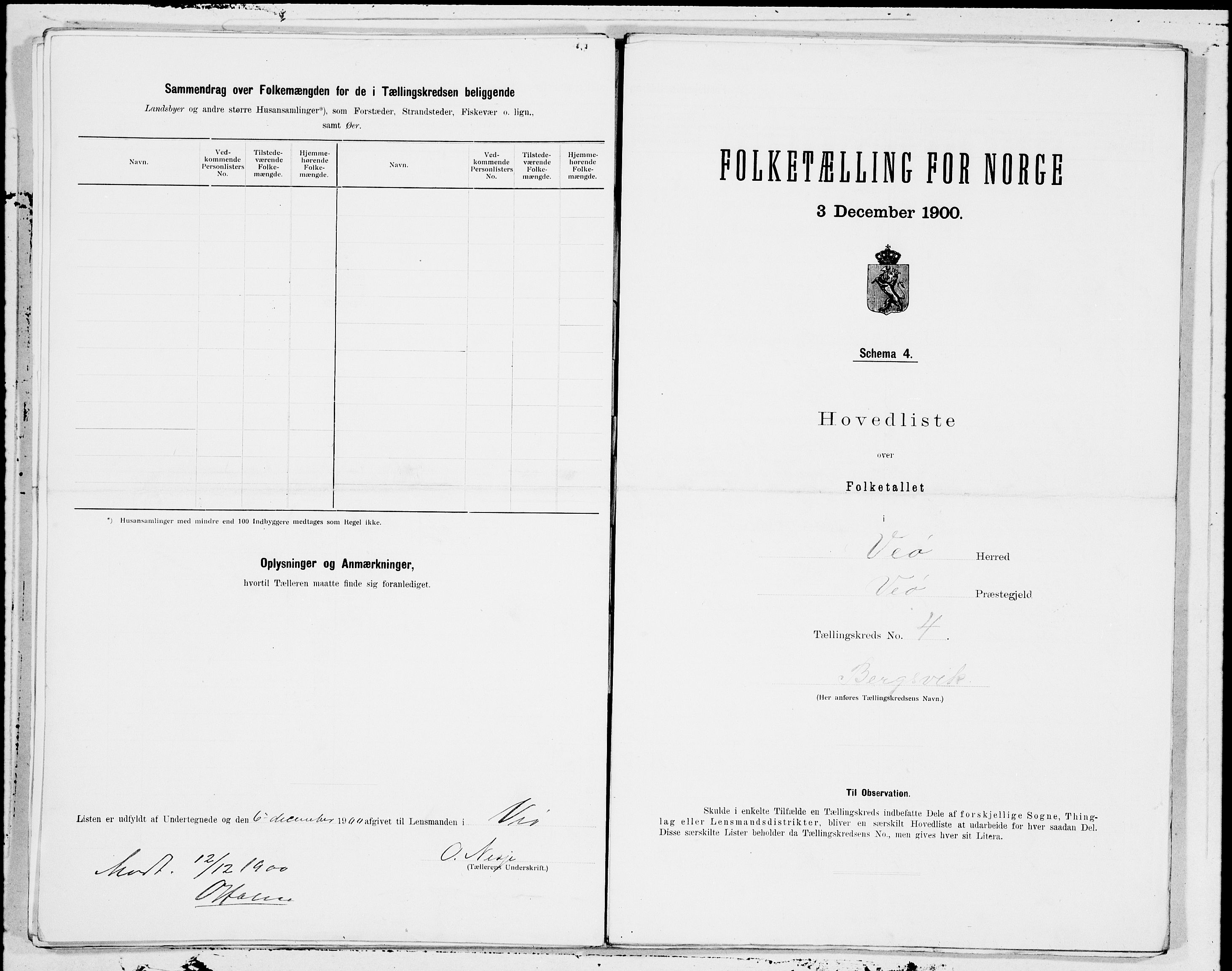 SAT, 1900 census for Veøy, 1900, p. 8