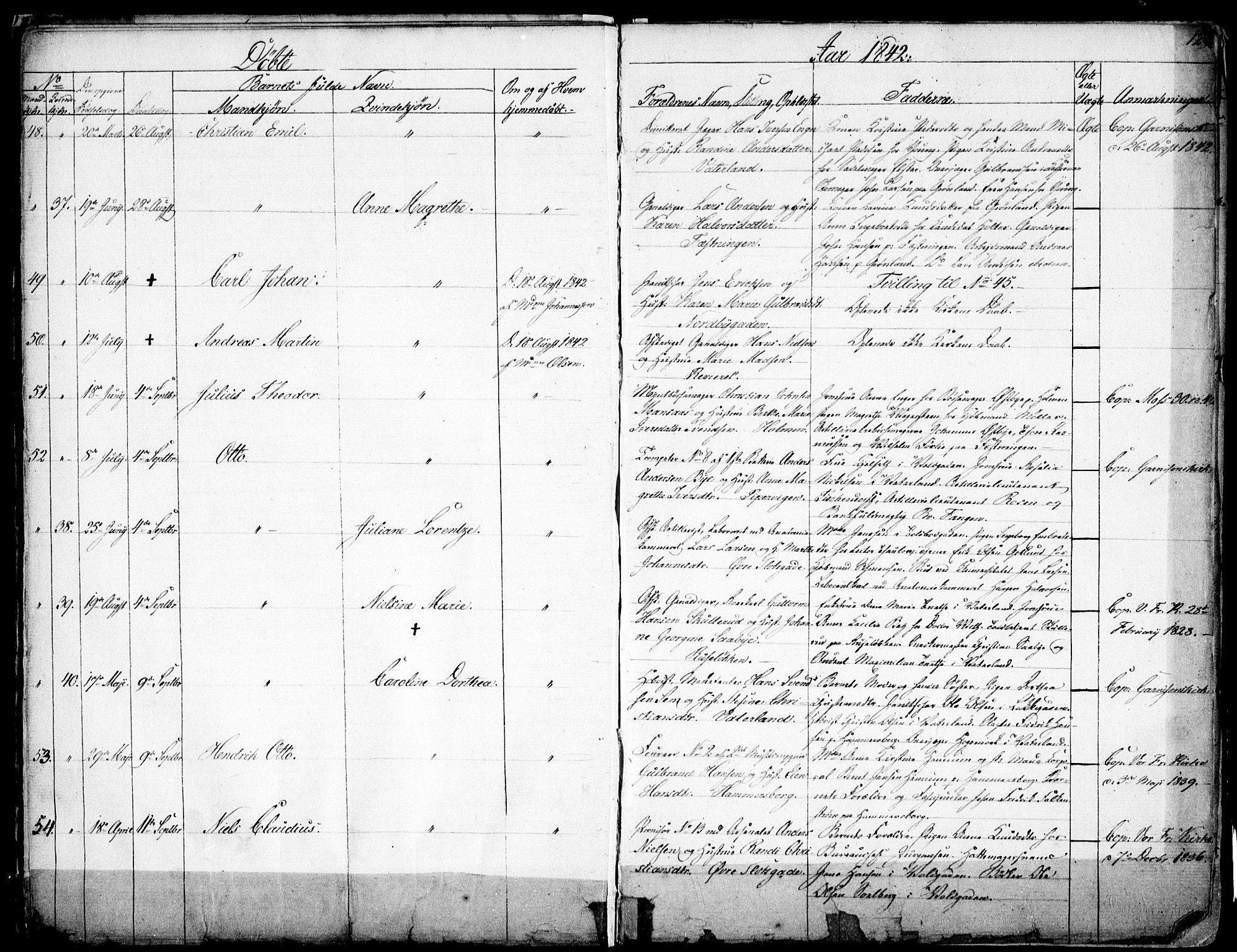 Garnisonsmenigheten Kirkebøker, AV/SAO-A-10846/F/Fa/L0008: Parish register (official) no. 8, 1842-1859, p. 12