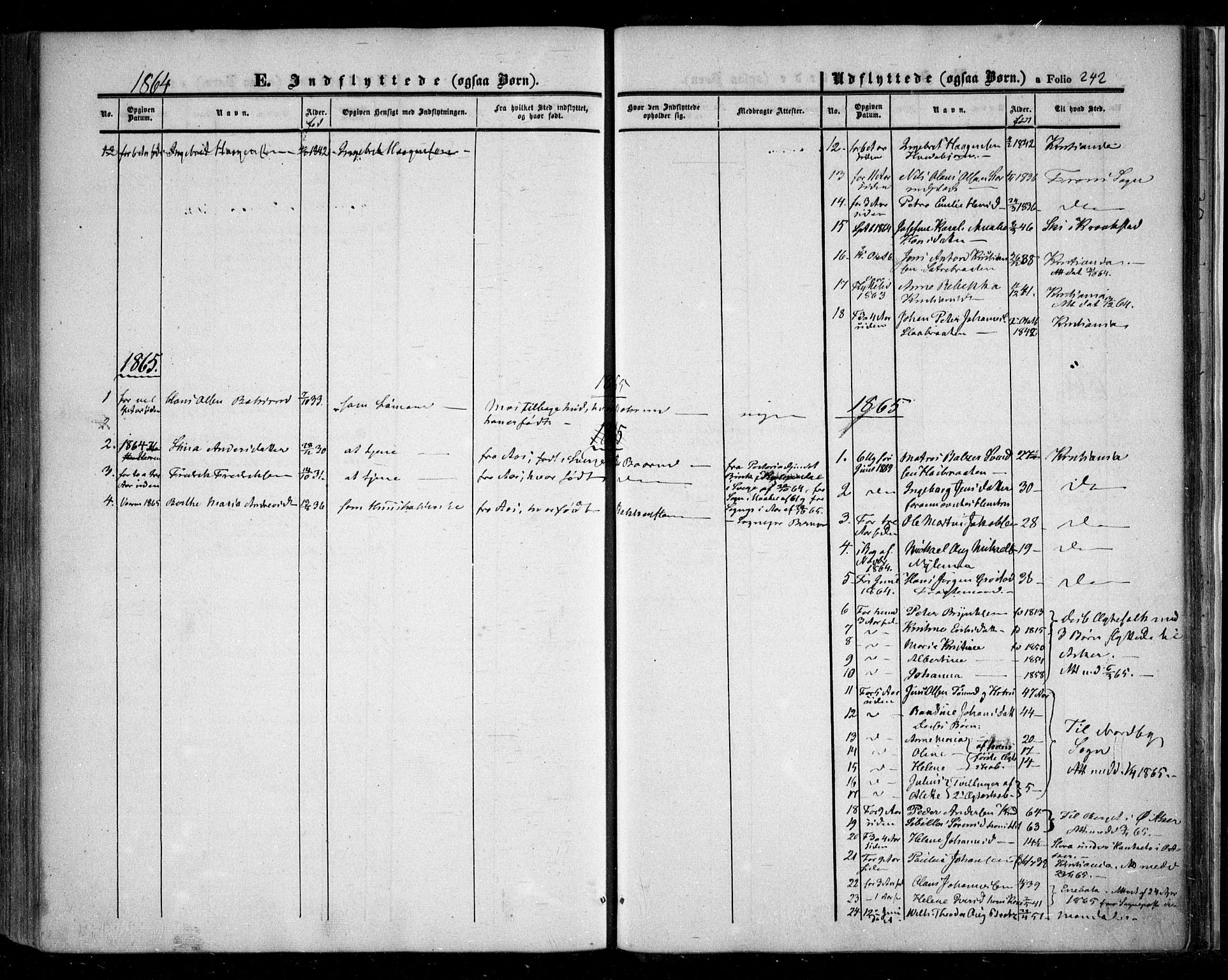 Nesodden prestekontor Kirkebøker, AV/SAO-A-10013/F/Fa/L0007: Parish register (official) no. I 7, 1848-1868, p. 242