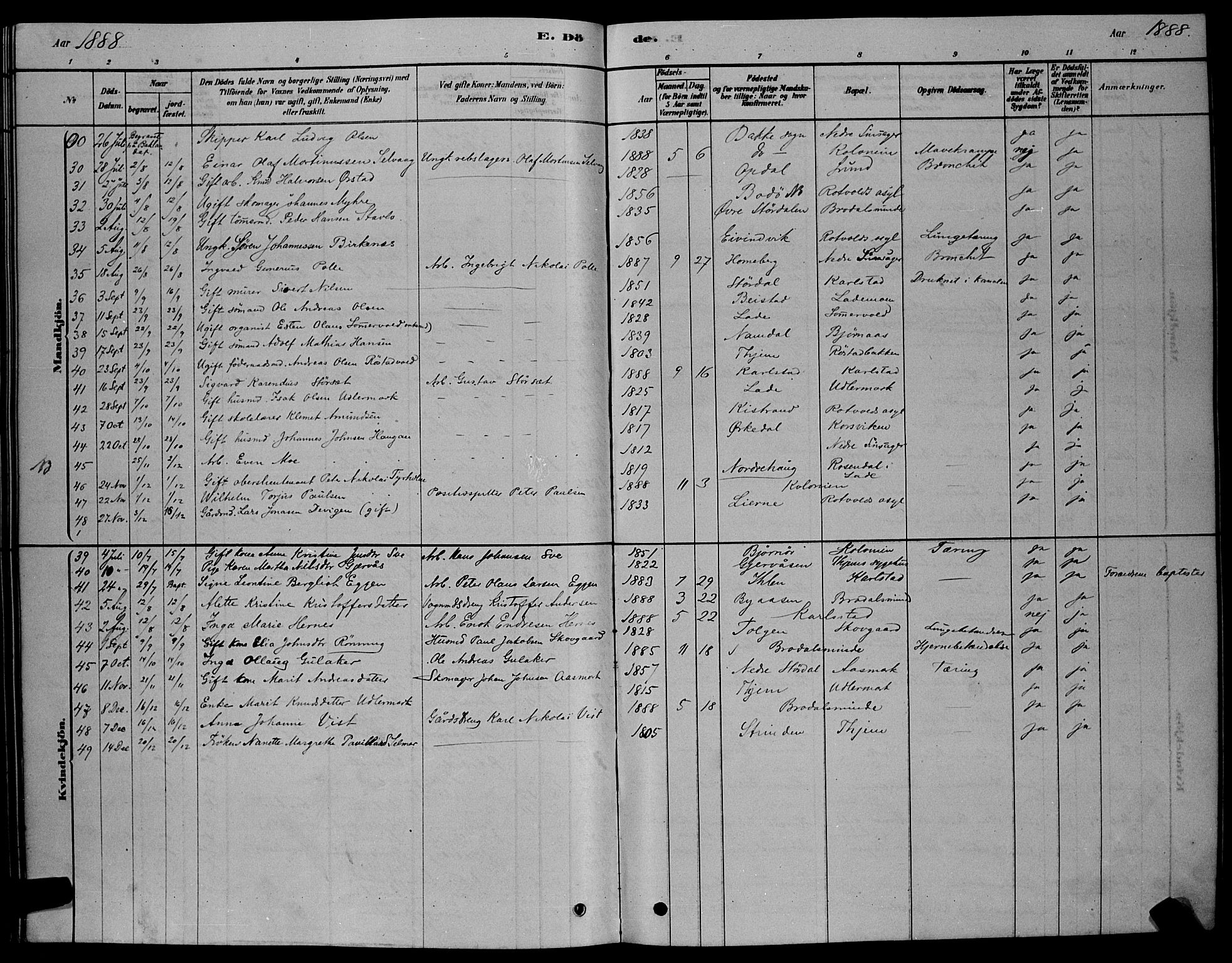 Ministerialprotokoller, klokkerbøker og fødselsregistre - Sør-Trøndelag, AV/SAT-A-1456/606/L0312: Parish register (copy) no. 606C08, 1878-1894