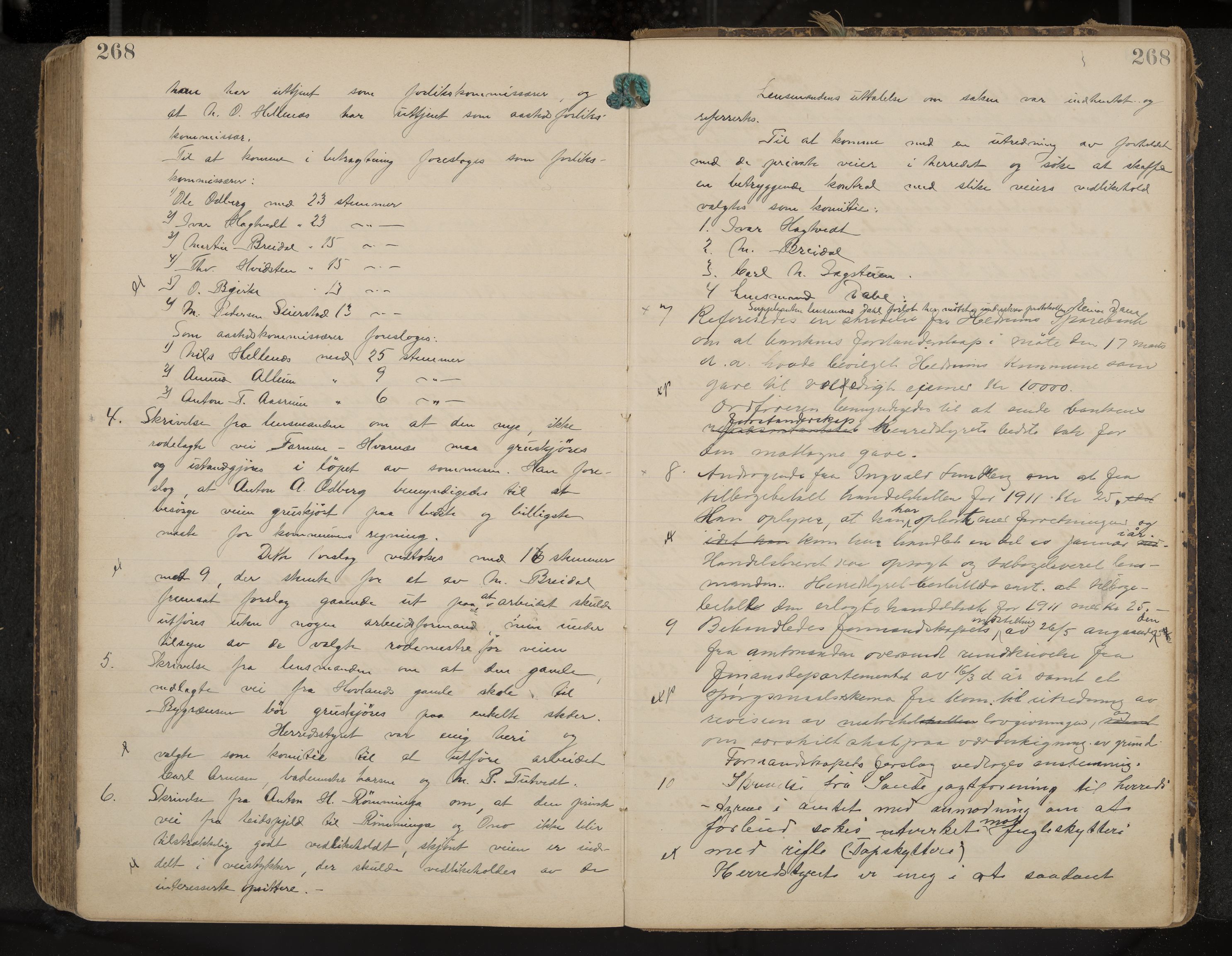 Hedrum formannskap og sentraladministrasjon, IKAK/0727021/A/Aa/L0005: Møtebok, 1899-1911, p. 268