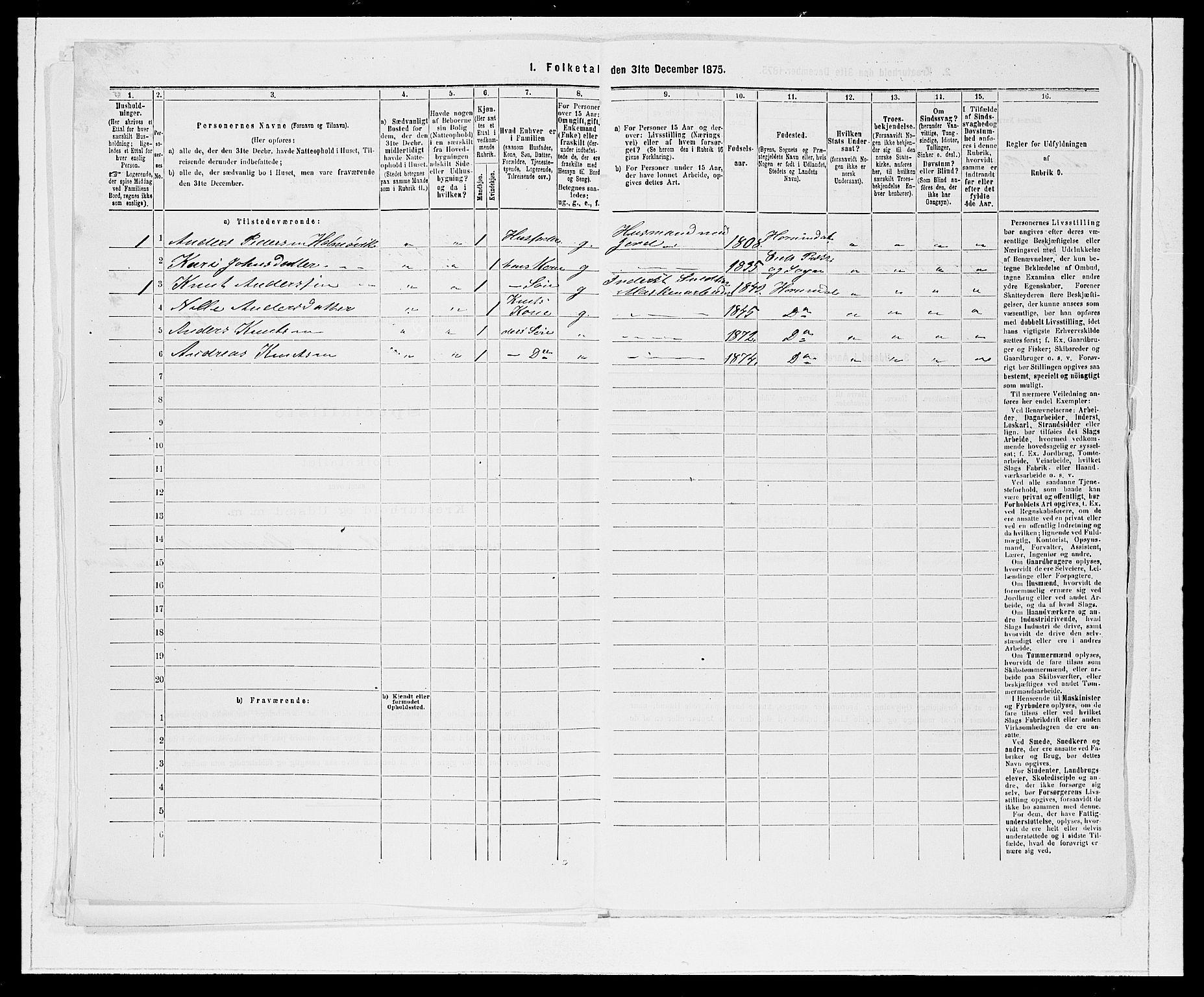 SAB, 1875 Census for 1444P Hornindal, 1875, p. 130