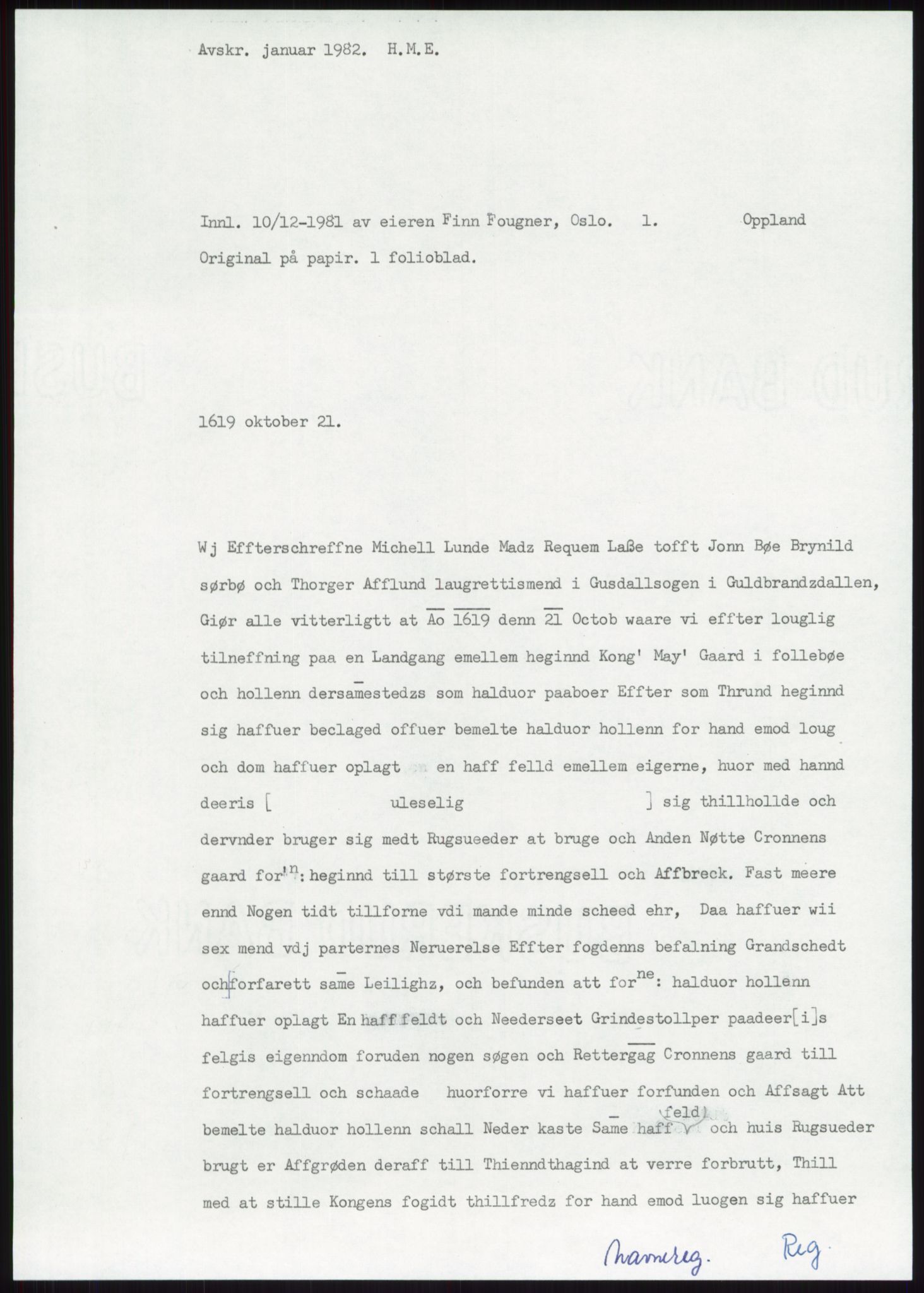 Samlinger til kildeutgivelse, Diplomavskriftsamlingen, AV/RA-EA-4053/H/Ha, p. 2049