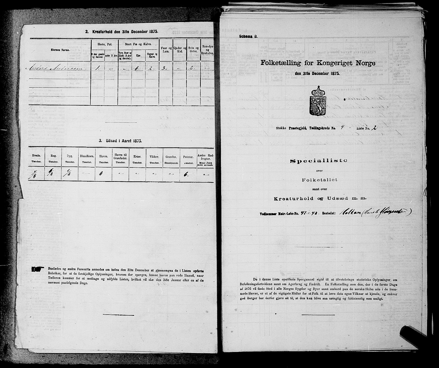 SAKO, 1875 census for 0720P Stokke, 1875, p. 762