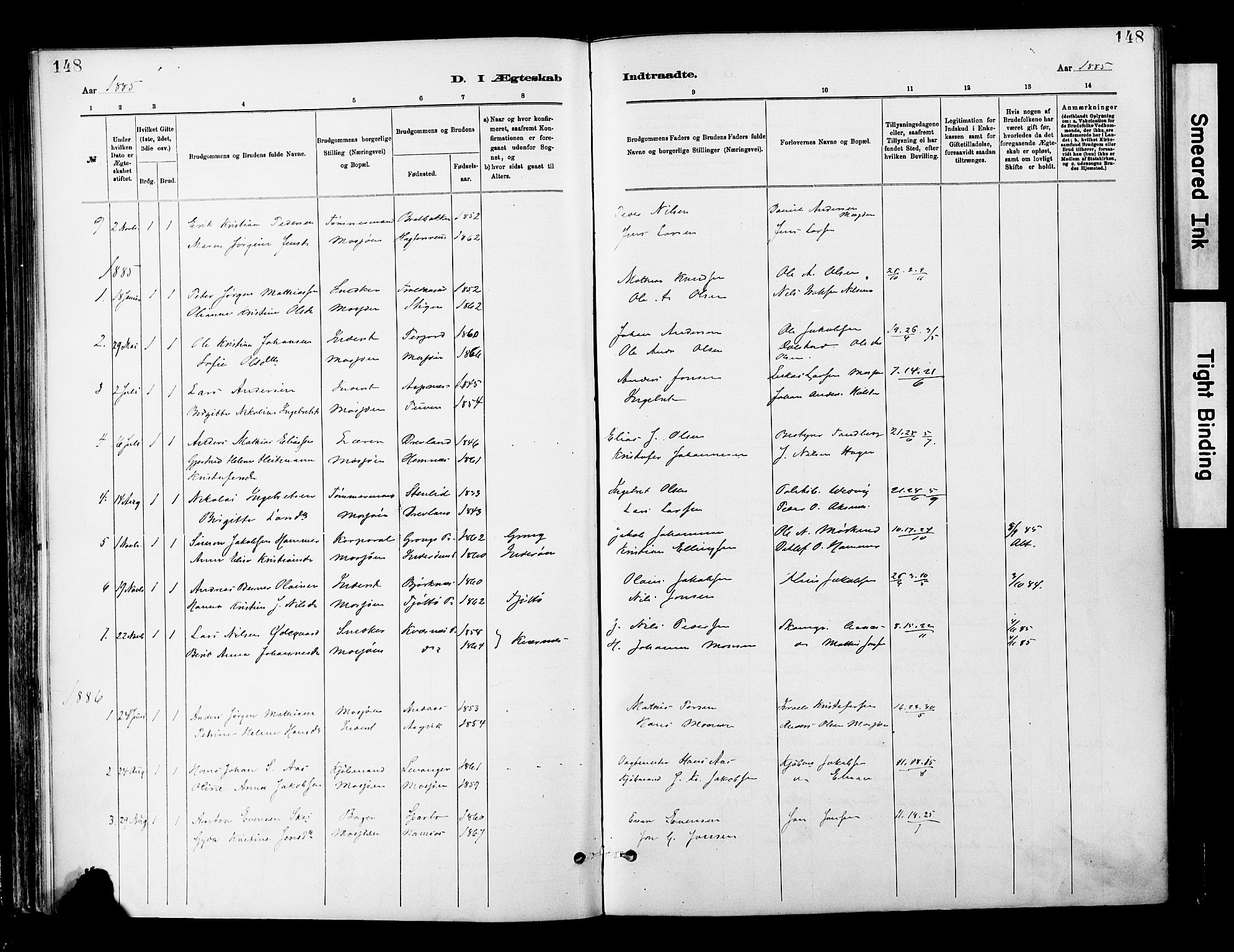 Ministerialprotokoller, klokkerbøker og fødselsregistre - Nordland, SAT/A-1459/820/L0296: Parish register (official) no. 820A17, 1880-1903, p. 148