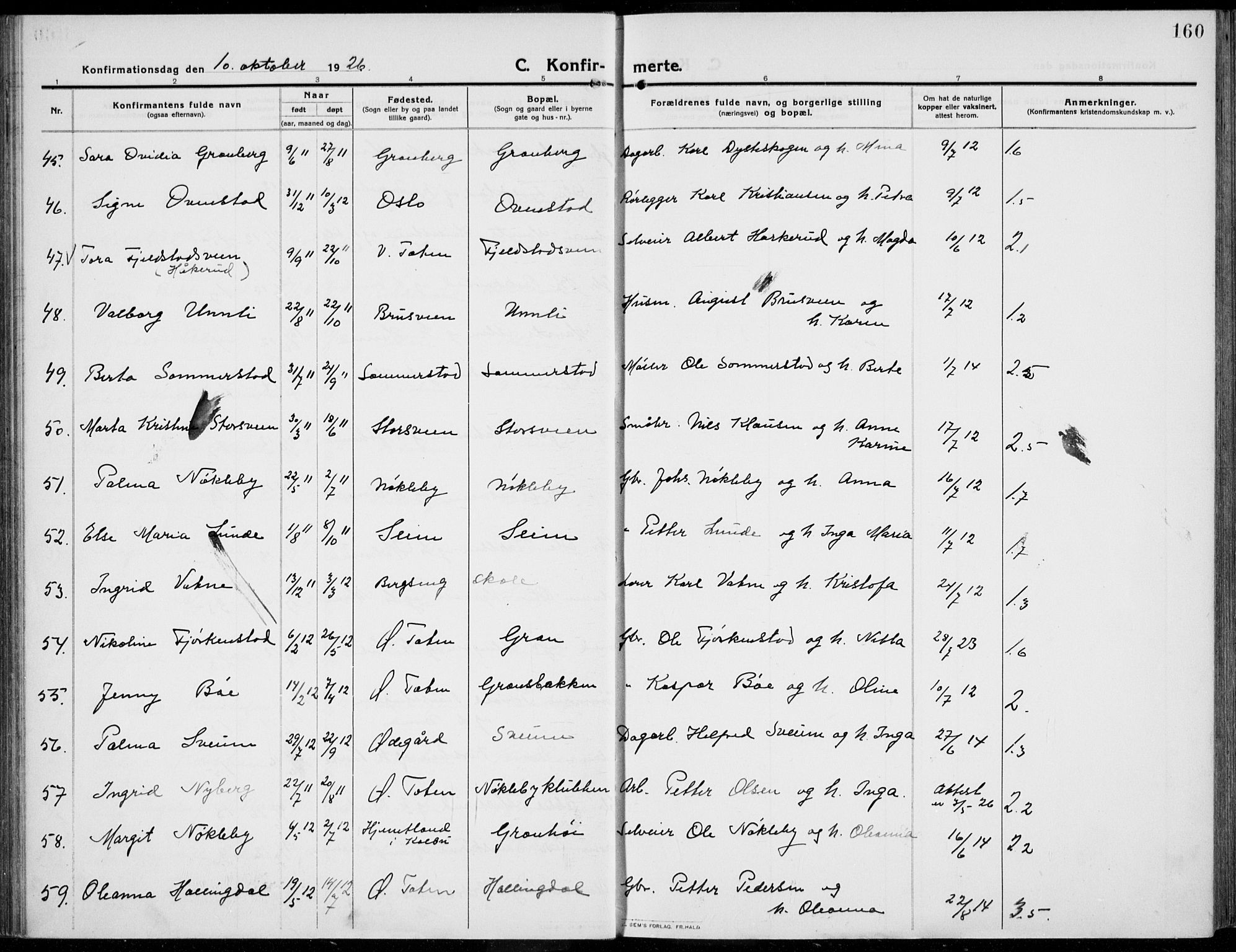 Kolbu prestekontor, AV/SAH-PREST-110/H/Ha/Haa/L0002: Parish register (official) no. 2, 1912-1926, p. 160