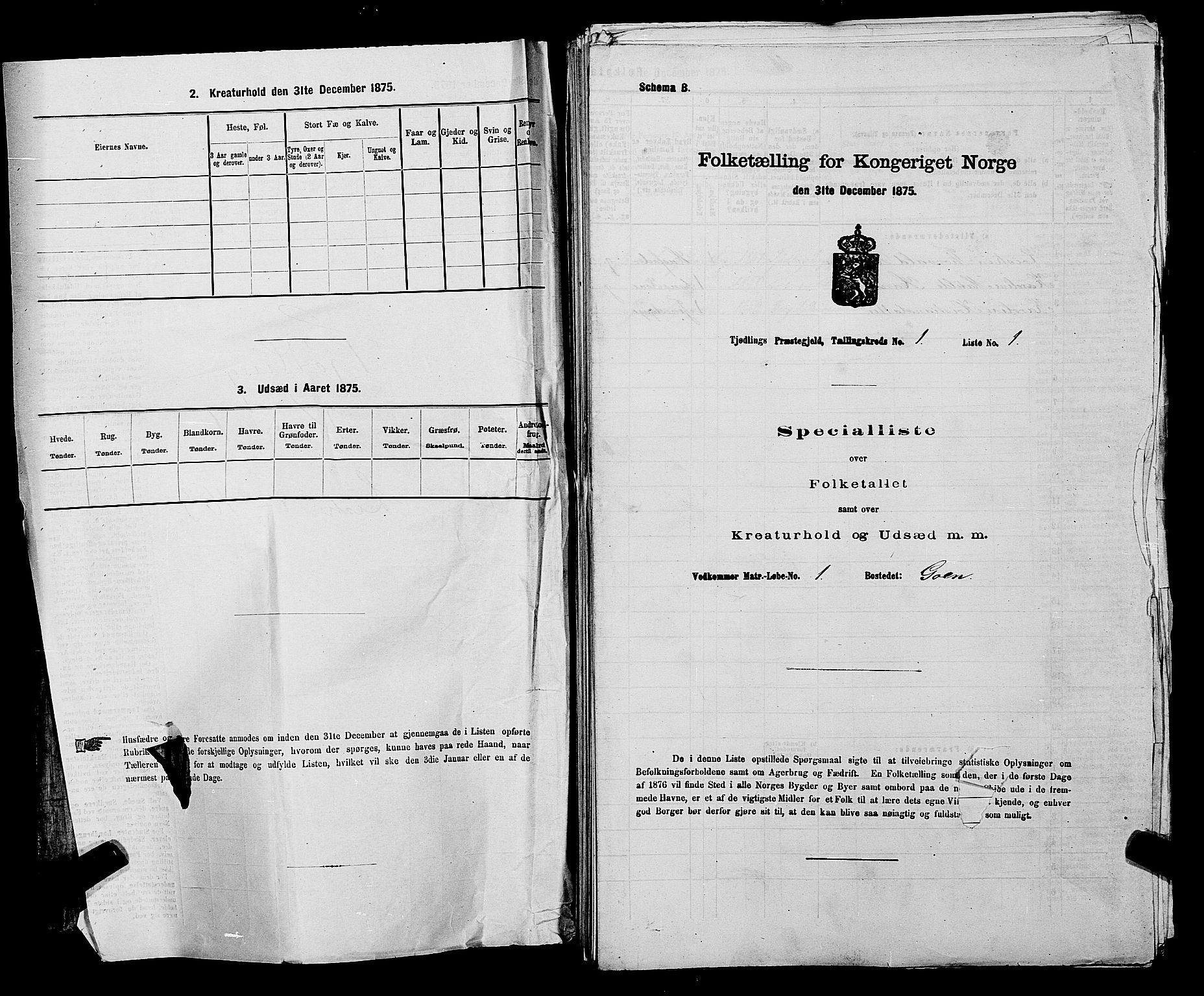 SAKO, 1875 census for 0725P Tjølling, 1875, p. 45