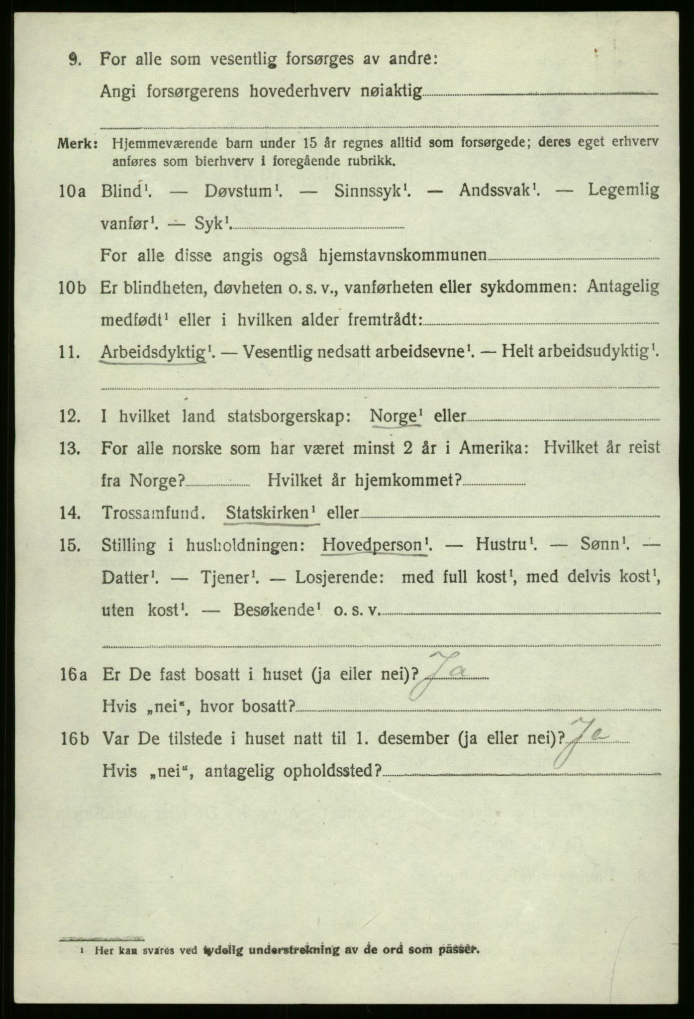 SAB, 1920 census for Kinn, 1920, p. 2718