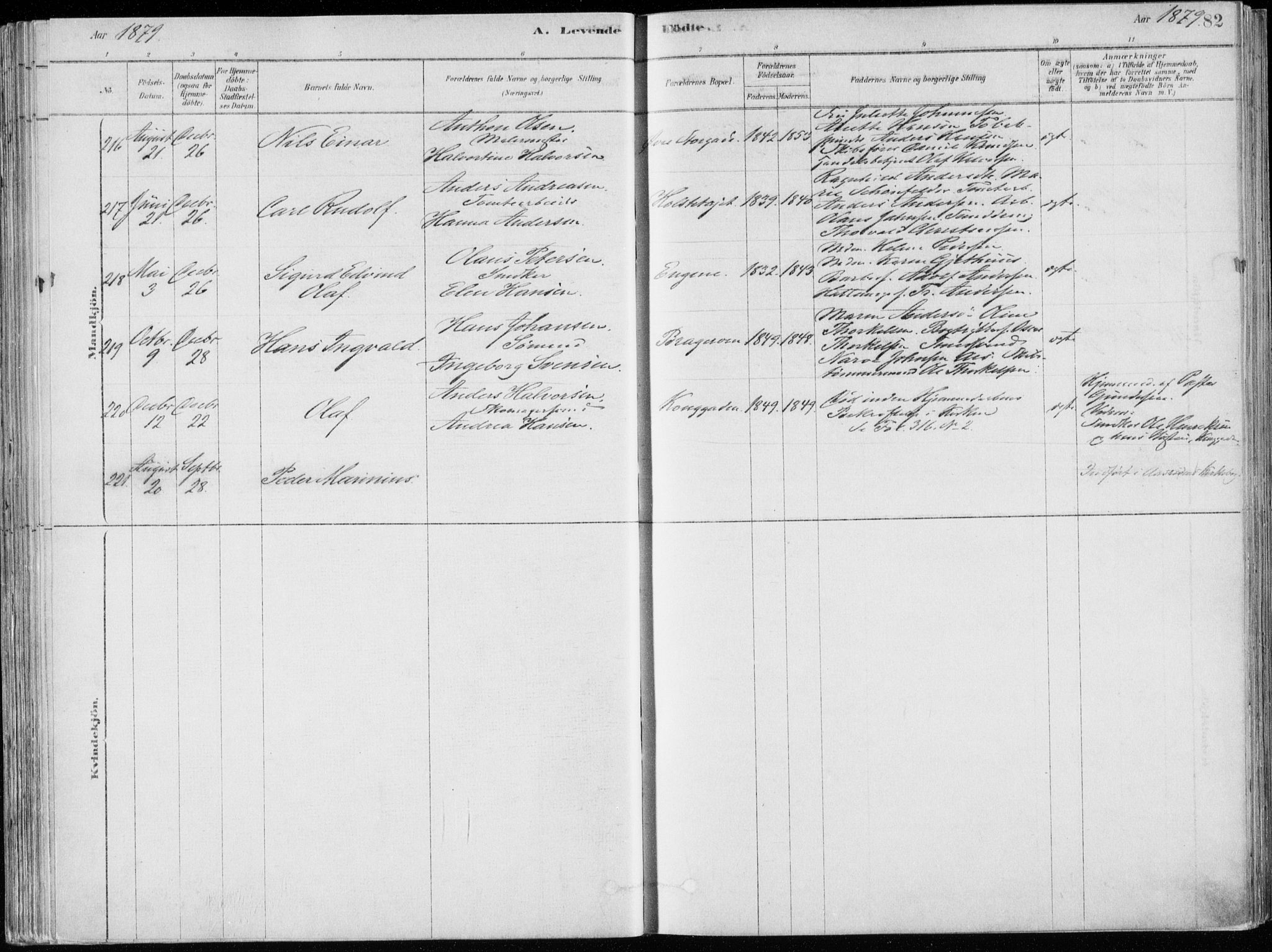 Bragernes kirkebøker, SAKO/A-6/F/Fb/L0006a: Parish register (official) no. II 6A, 1878-1885, p. 82