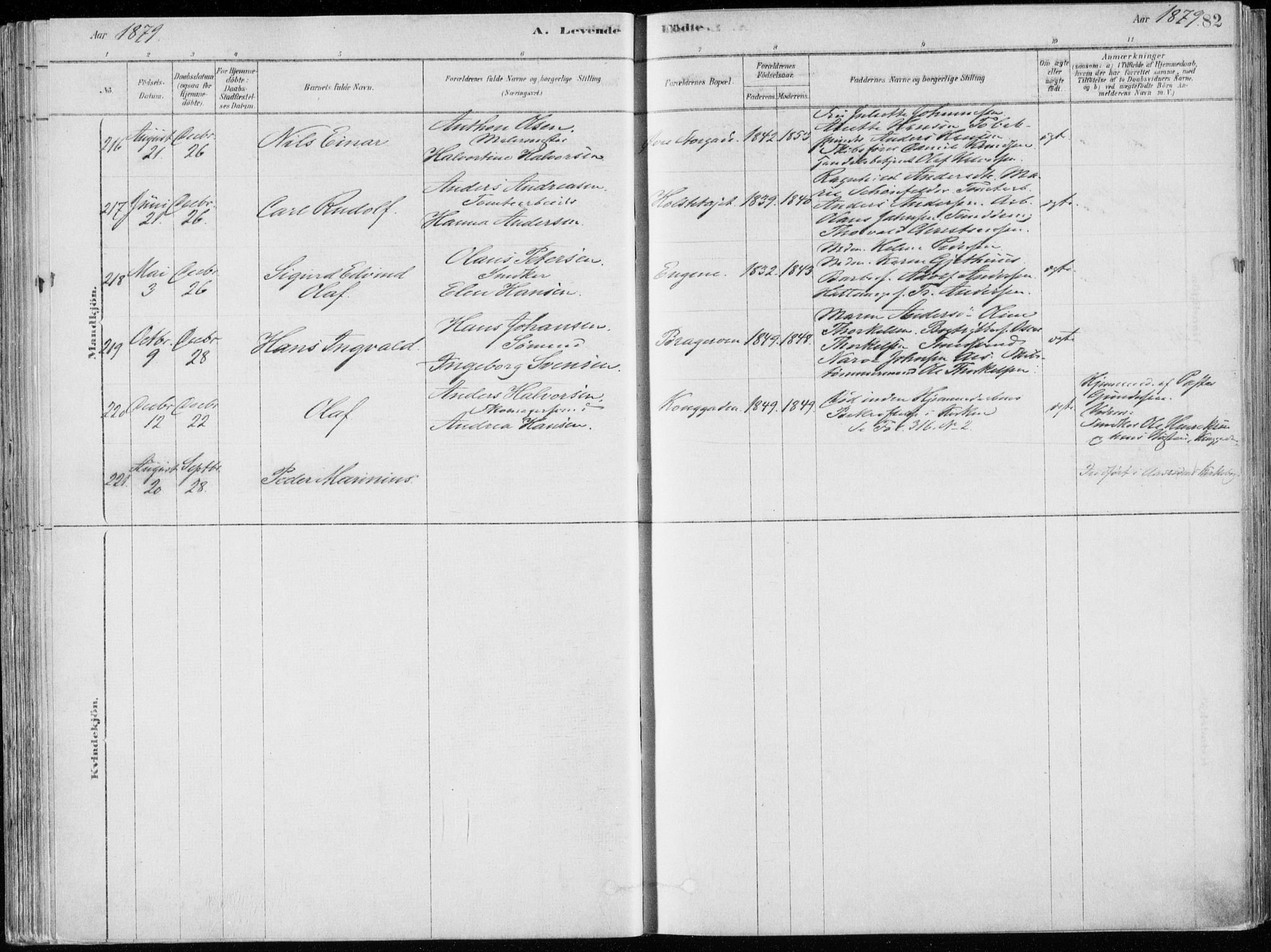 Bragernes kirkebøker, AV/SAKO-A-6/F/Fb/L0006a: Parish register (official) no. II 6A, 1878-1885, p. 82