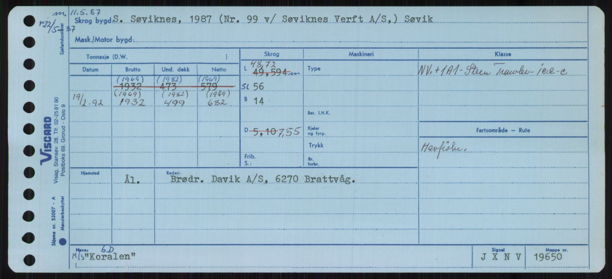 Sjøfartsdirektoratet med forløpere, Skipsmålingen, RA/S-1627/H/Ha/L0003/0002: Fartøy, Hilm-Mar / Fartøy, Kom-Mar, p. 37