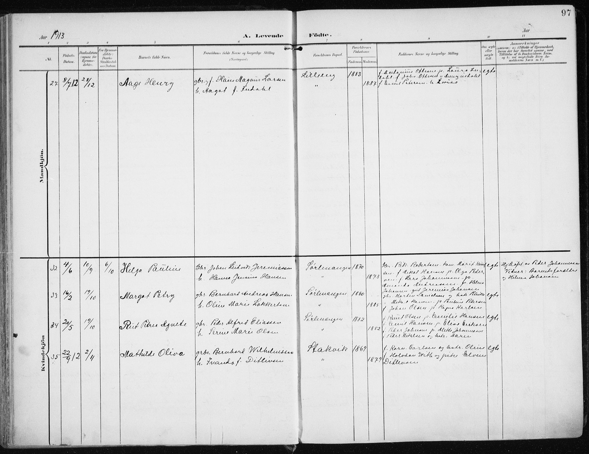 Karlsøy sokneprestembete, SATØ/S-1299/H/Ha/Haa/L0014kirke: Parish register (official) no. 14, 1903-1917, p. 97