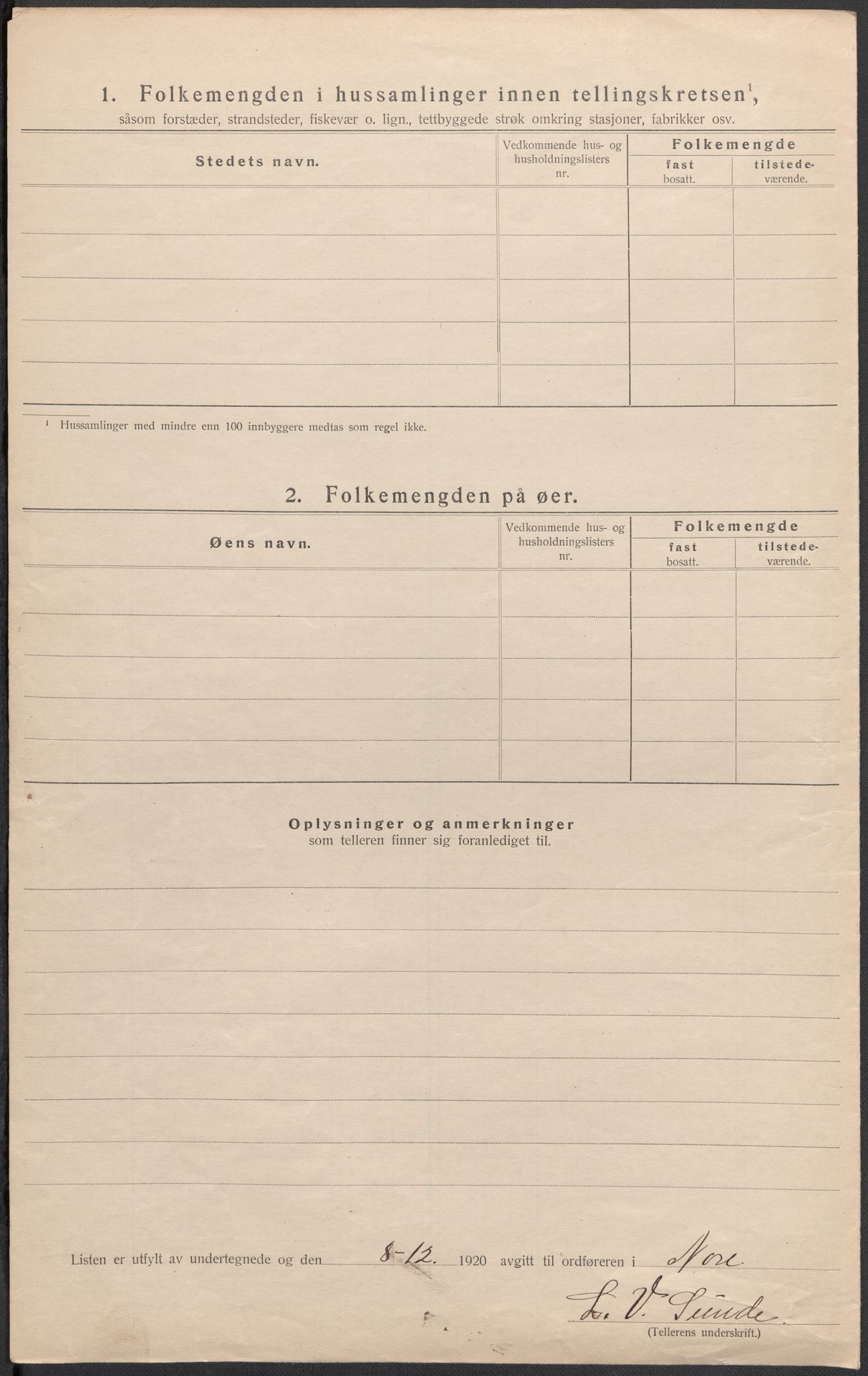 SAKO, 1920 census for Nore, 1920, p. 7