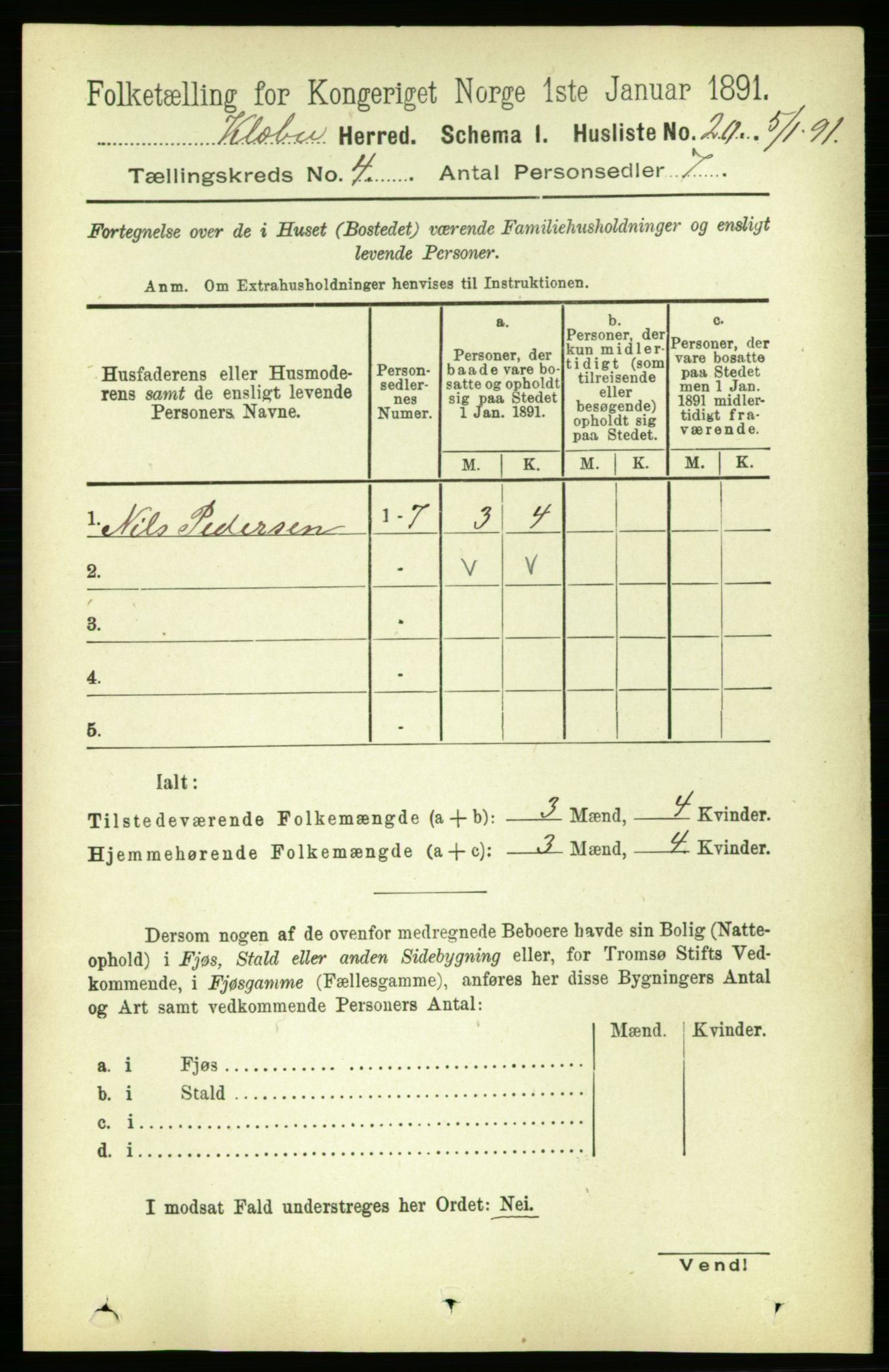 RA, 1891 census for 1662 Klæbu, 1891, p. 713