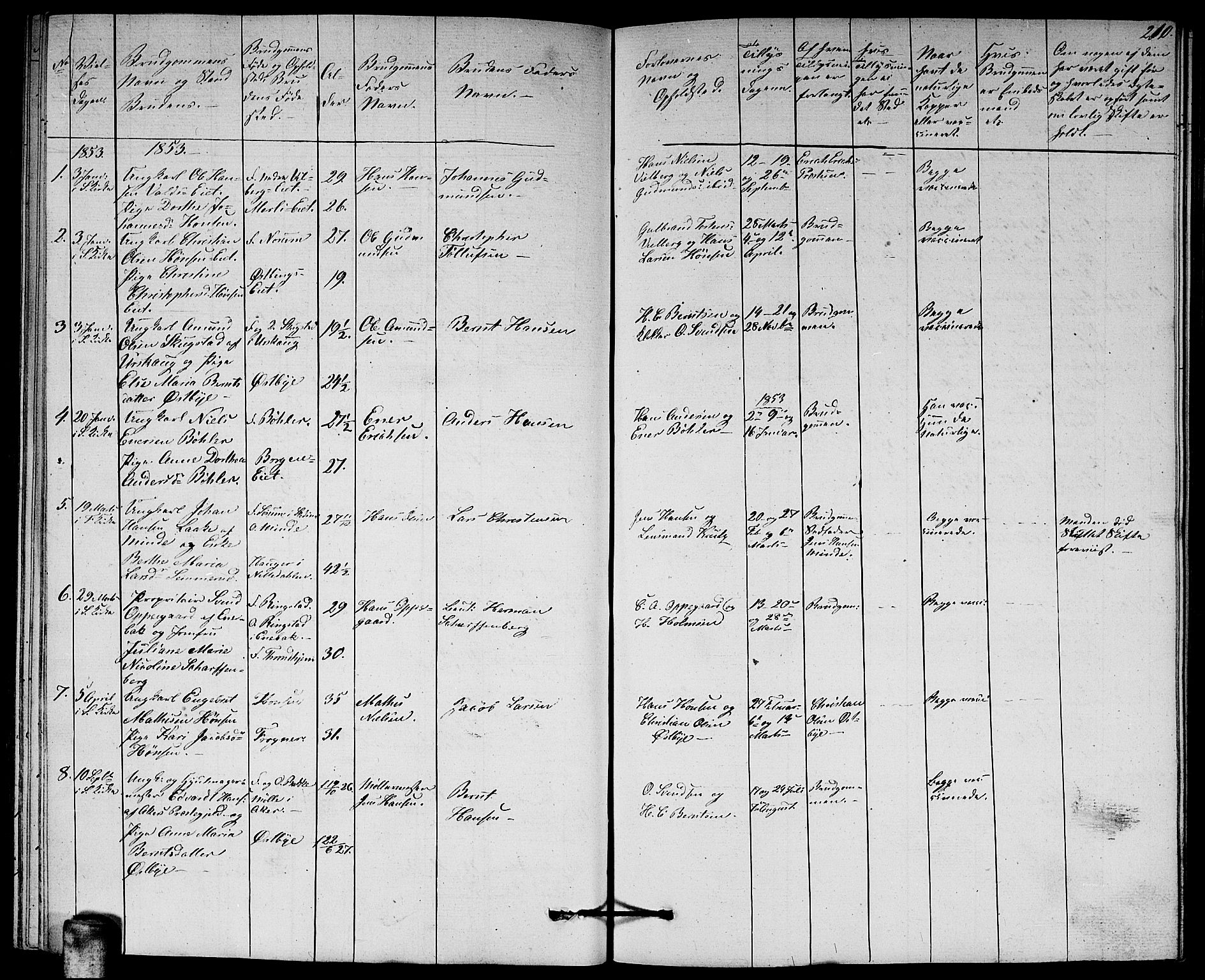 Sørum prestekontor Kirkebøker, AV/SAO-A-10303/G/Ga/L0003: Parish register (copy) no. I 3, 1846-1863, p. 210