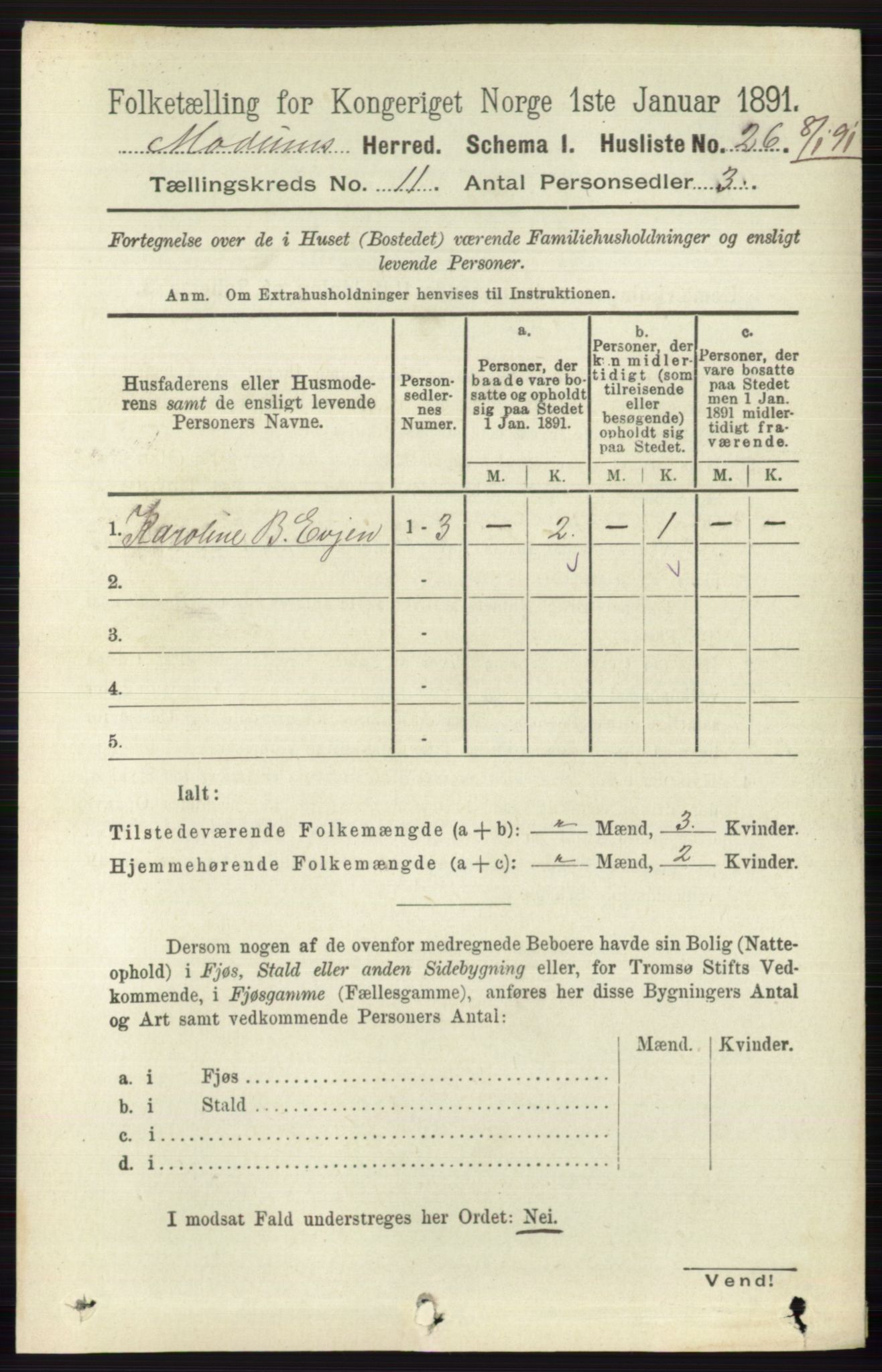 RA, 1891 census for 0623 Modum, 1891, p. 4107