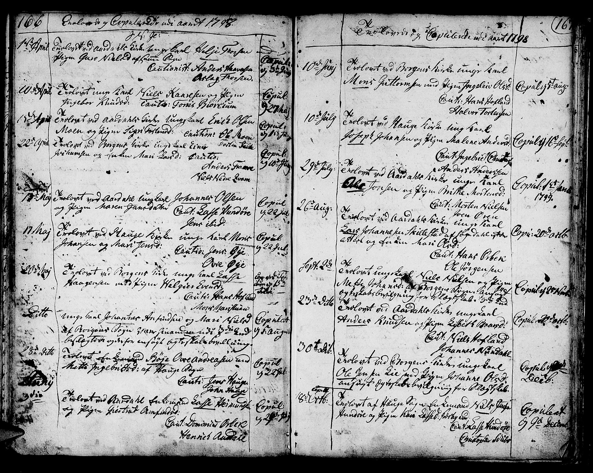 Lærdal sokneprestembete, SAB/A-81201: Parish register (official) no. A 3, 1783-1804, p. 167