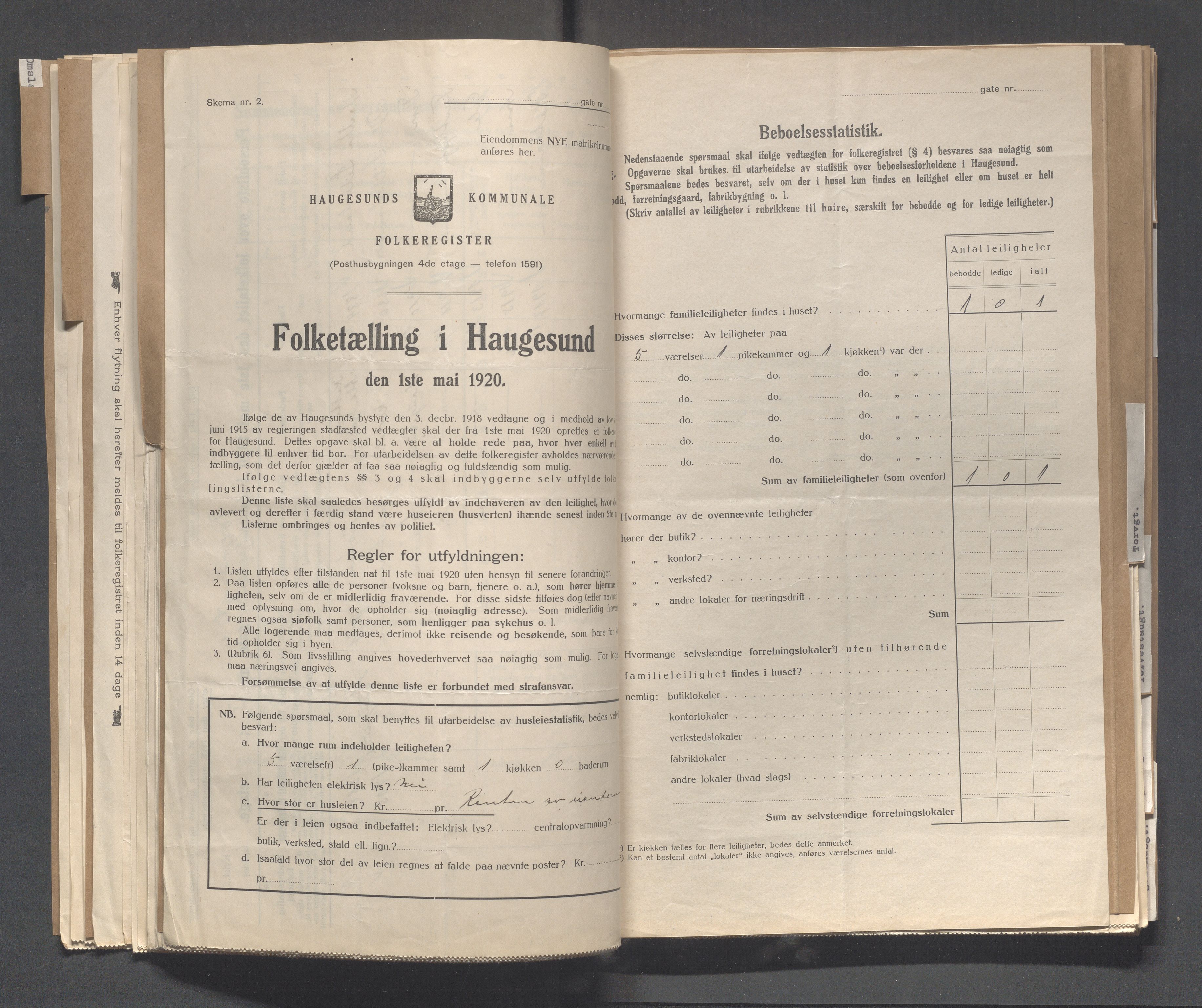 IKAR, Local census 1.5.1920 for Haugesund, 1920, p. 5205