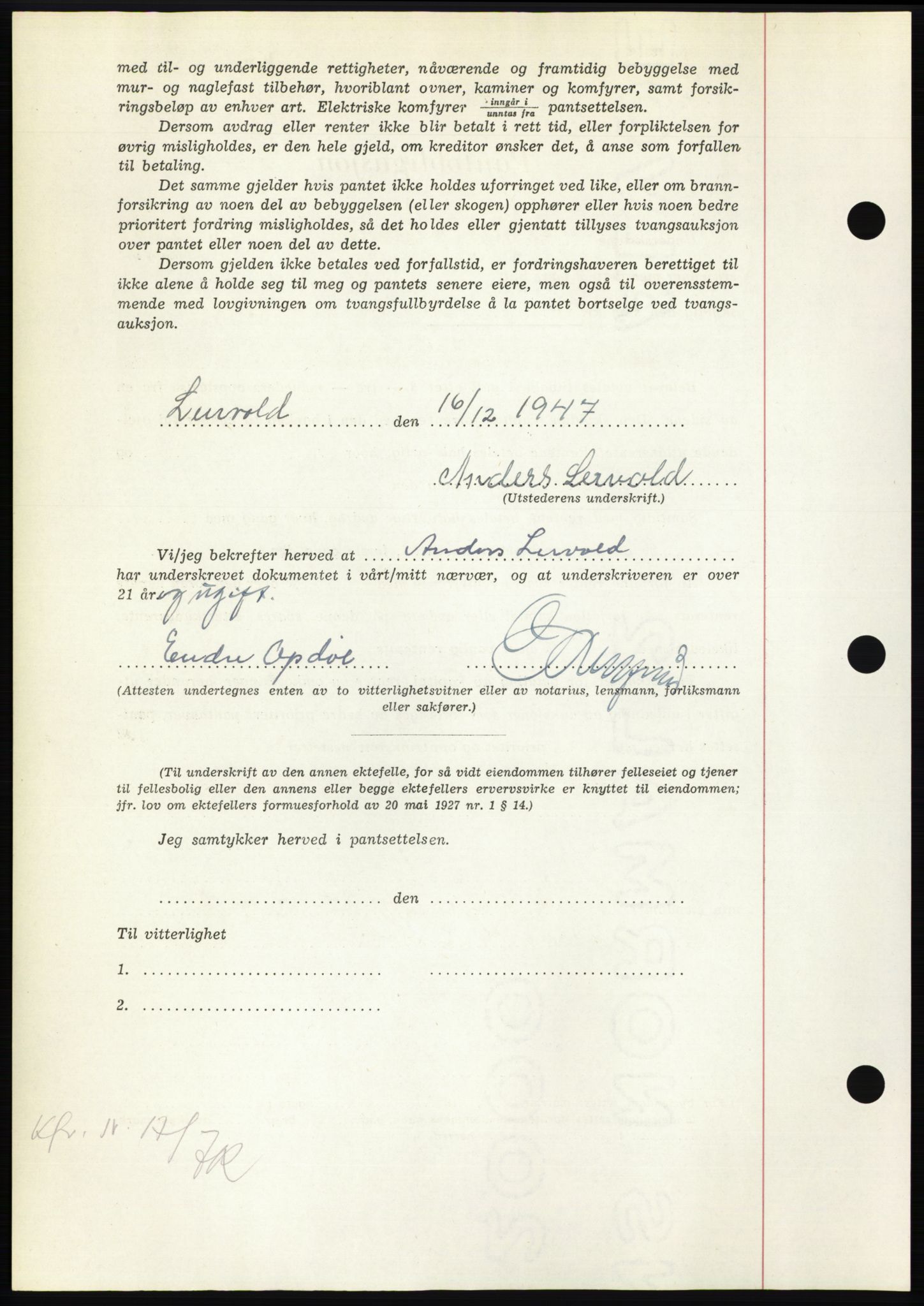 Nordmøre sorenskriveri, AV/SAT-A-4132/1/2/2Ca: Mortgage book no. B98, 1948-1948, Diary no: : 997/1948