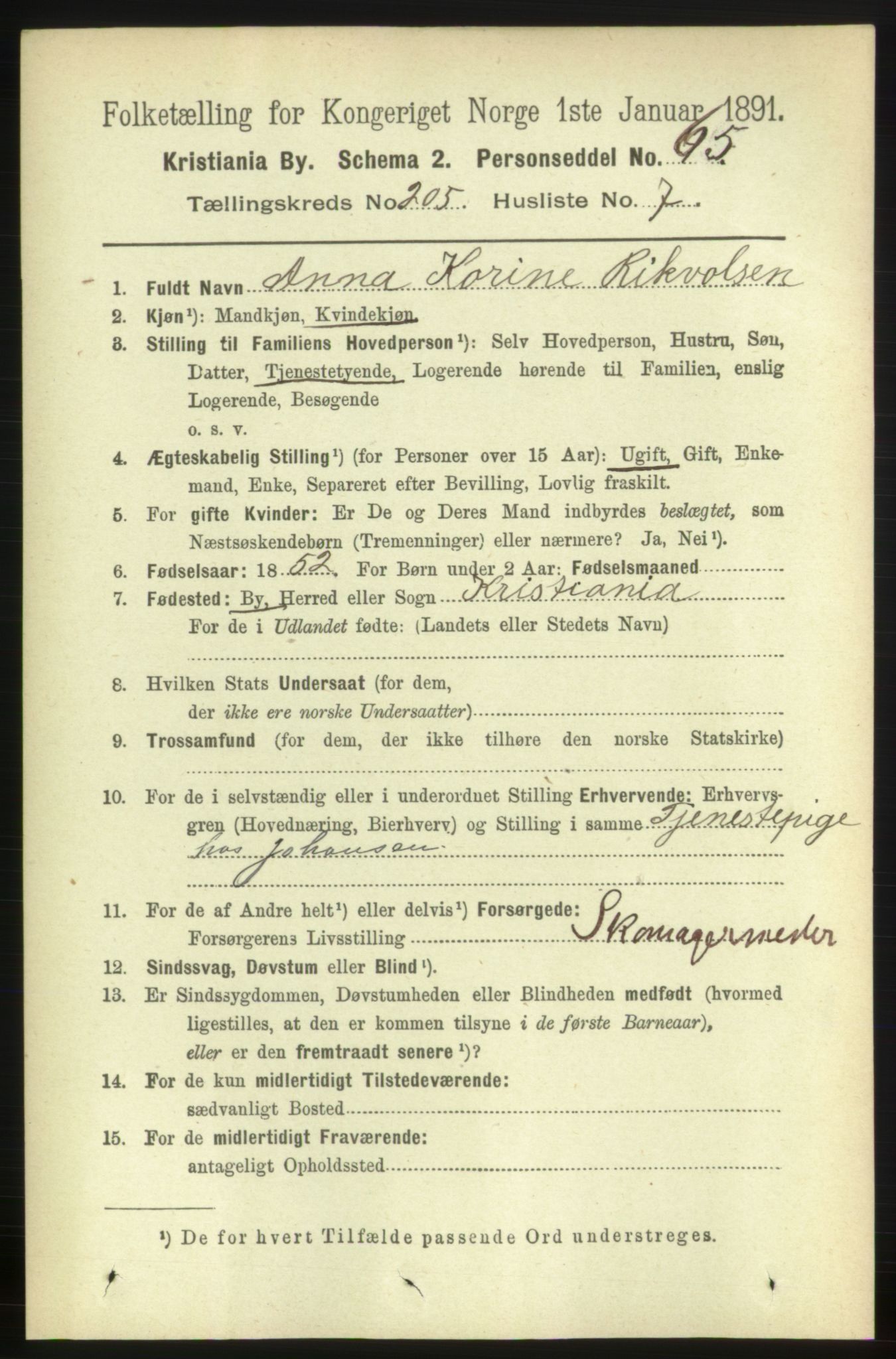 RA, 1891 census for 0301 Kristiania, 1891, p. 123570