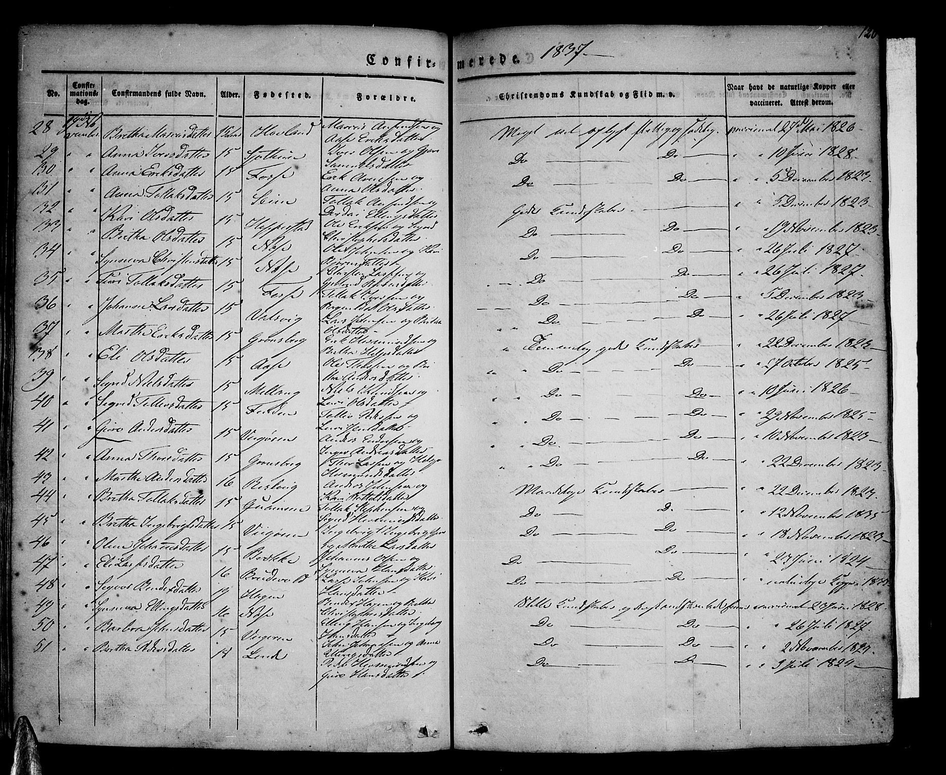 Vik sokneprestembete, AV/SAB-A-81501/H/Haa/Haaa/L0007: Parish register (official) no. A 7, 1831-1845, p. 120