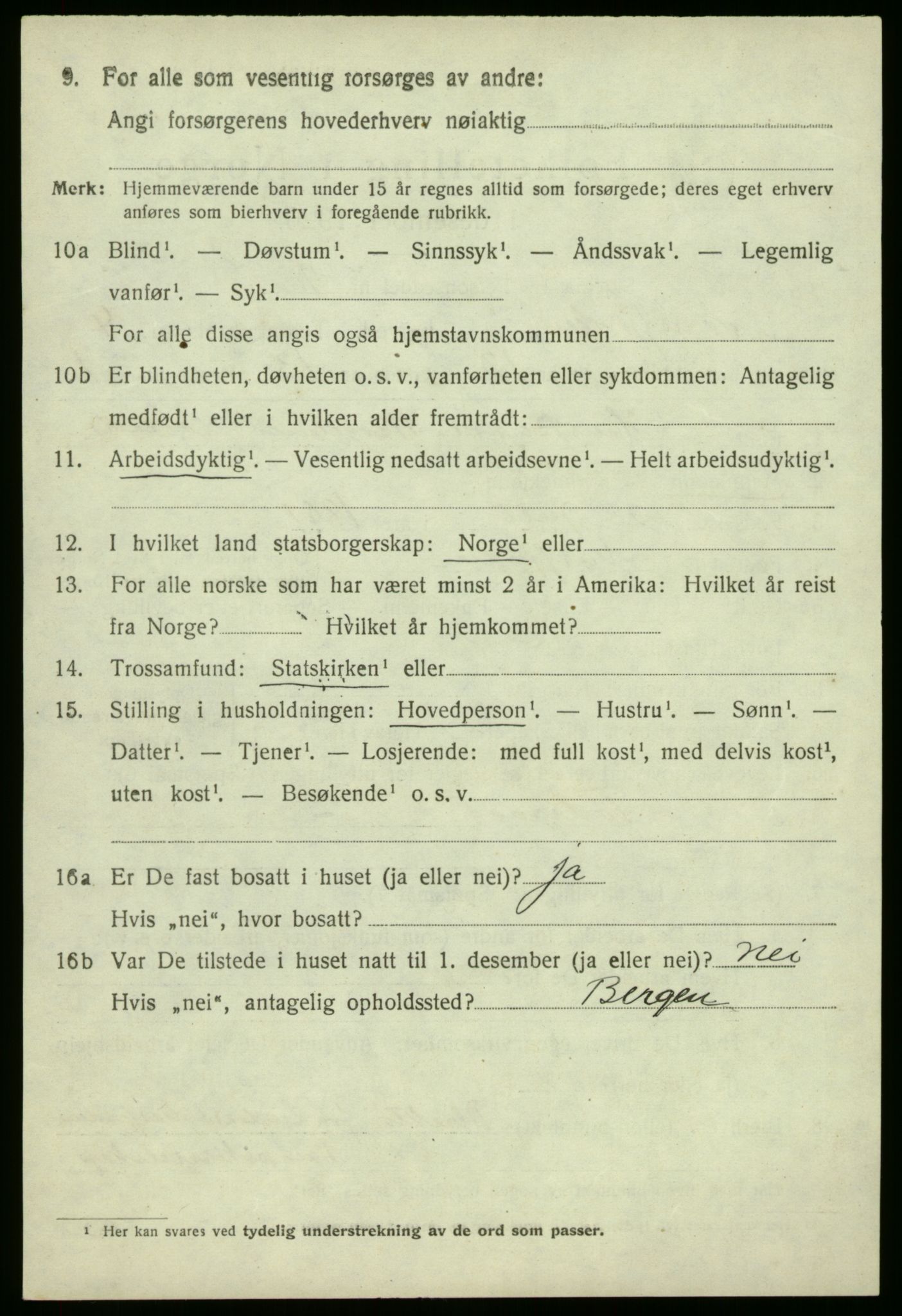 SAB, 1920 census for Masfjorden, 1920, p. 1888